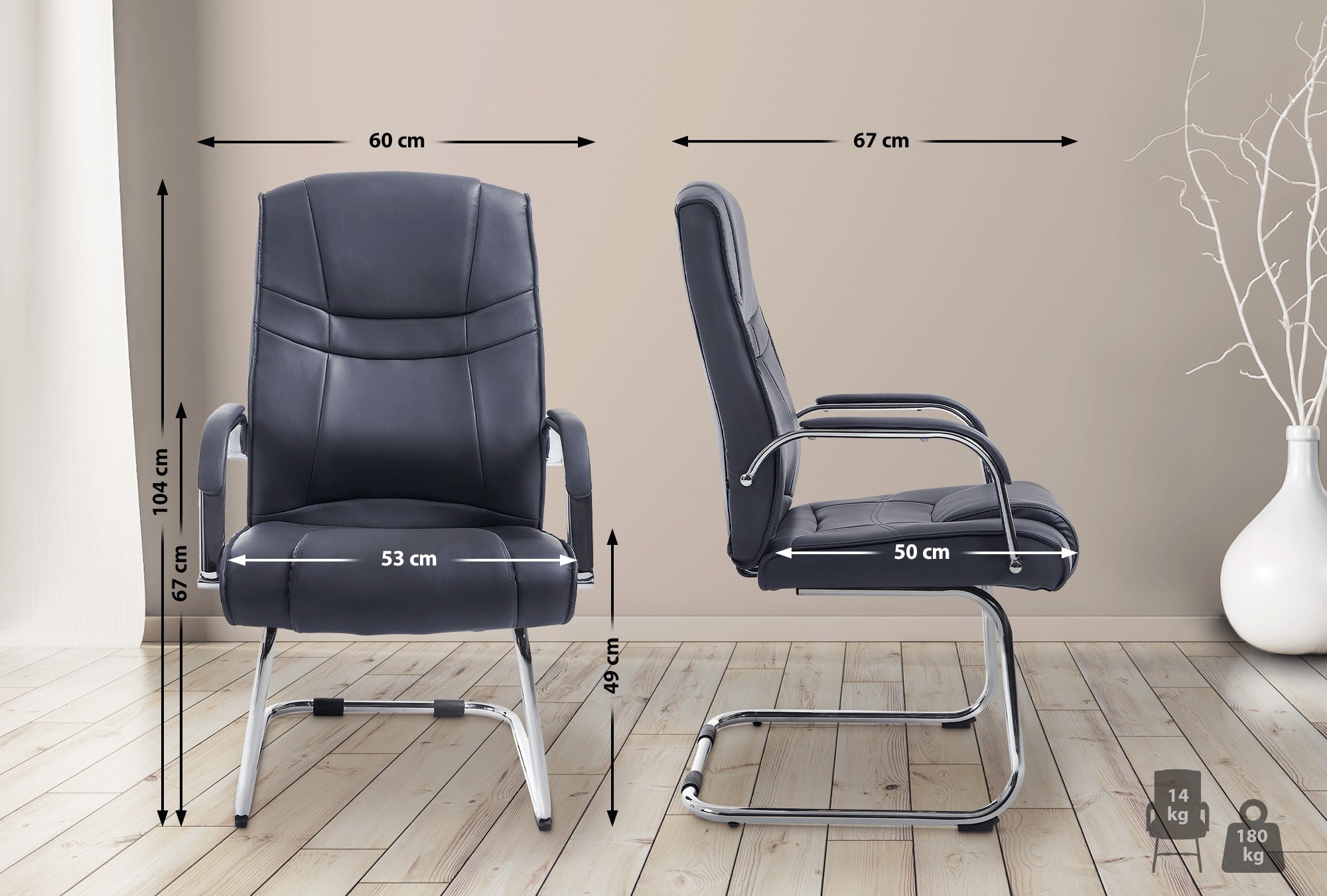 Chaise visiteur Attila similicuir