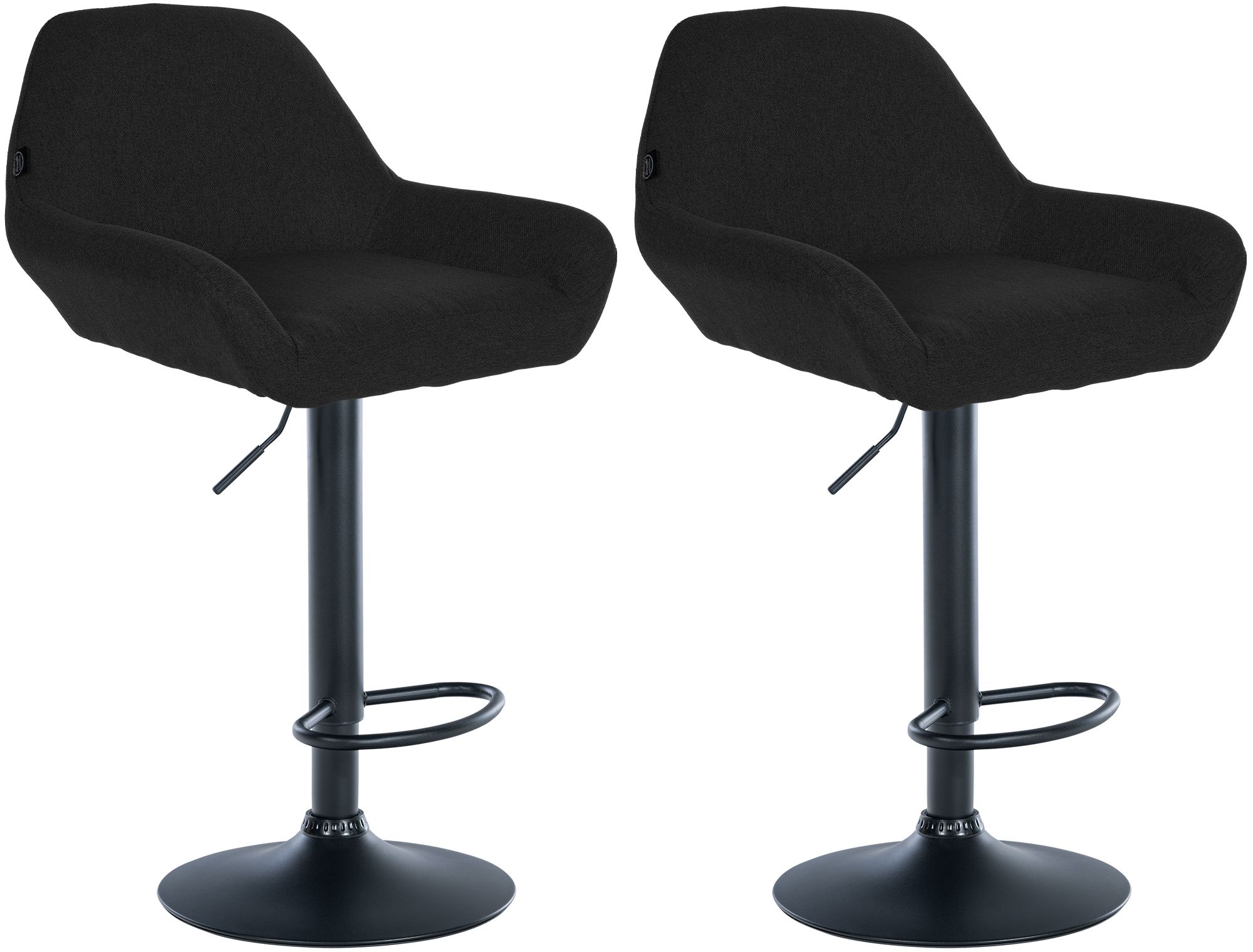 Lot de 2 tabourets de bar Braga en tissu