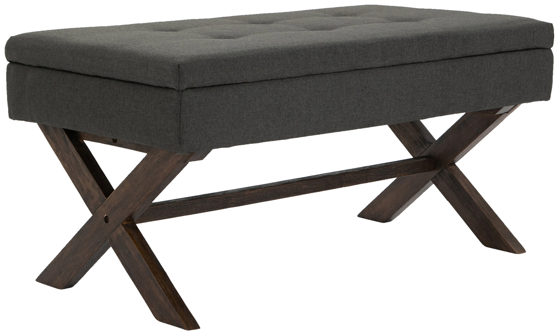 Banquette Namaro en Tissu avec espace de rangement Pieds Bois de caoutchouc