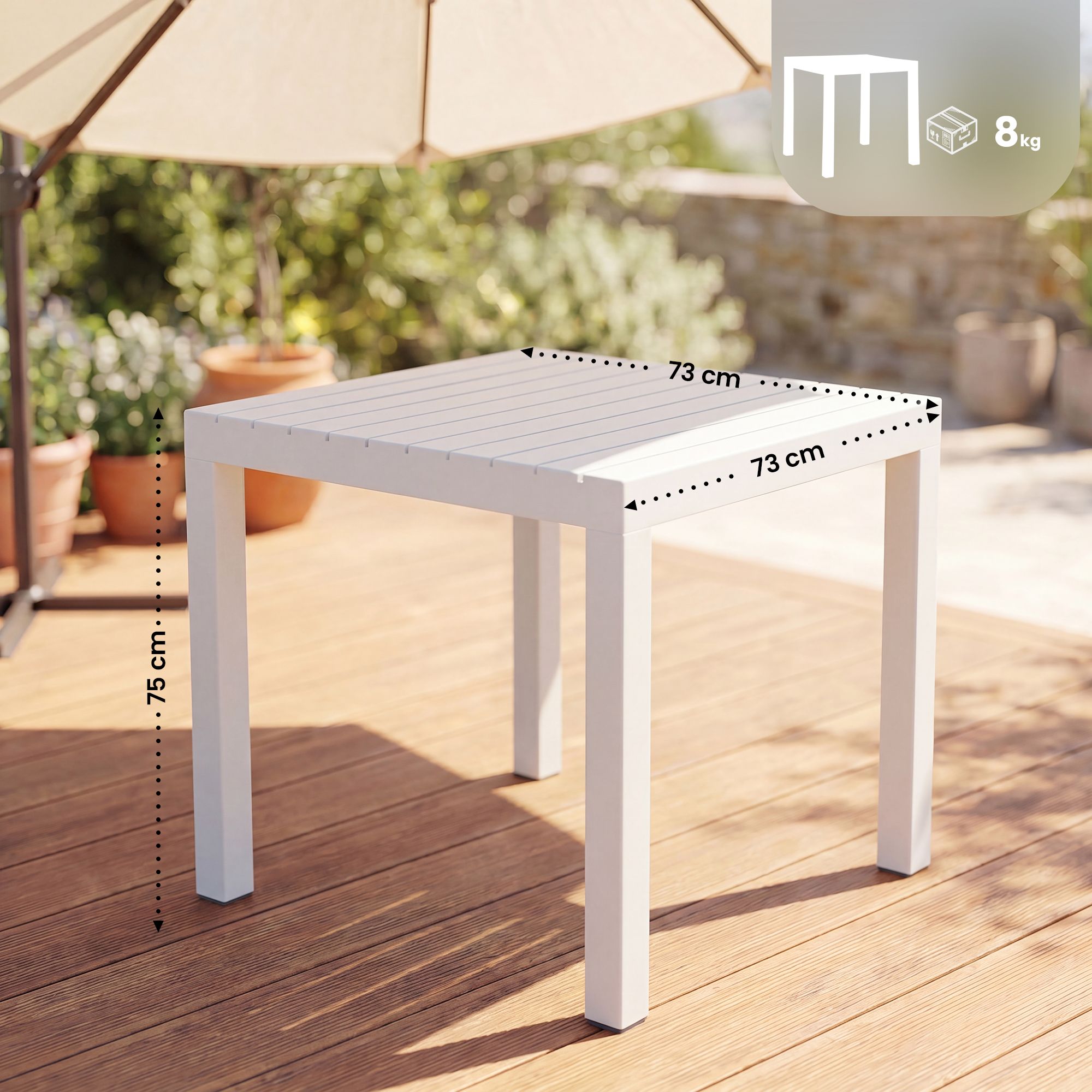 Table de jardin Kato 73 x 73 cm
