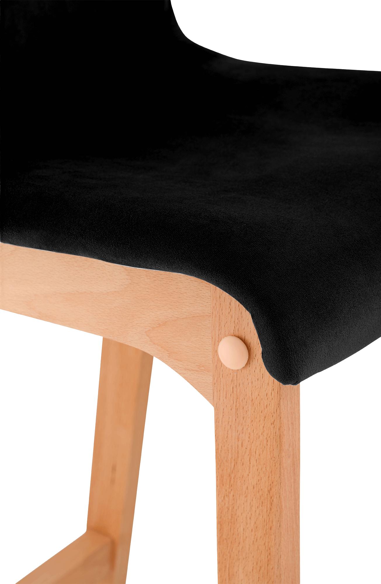 Tabouret de bar Hover velours piètement 4 pieds Natura