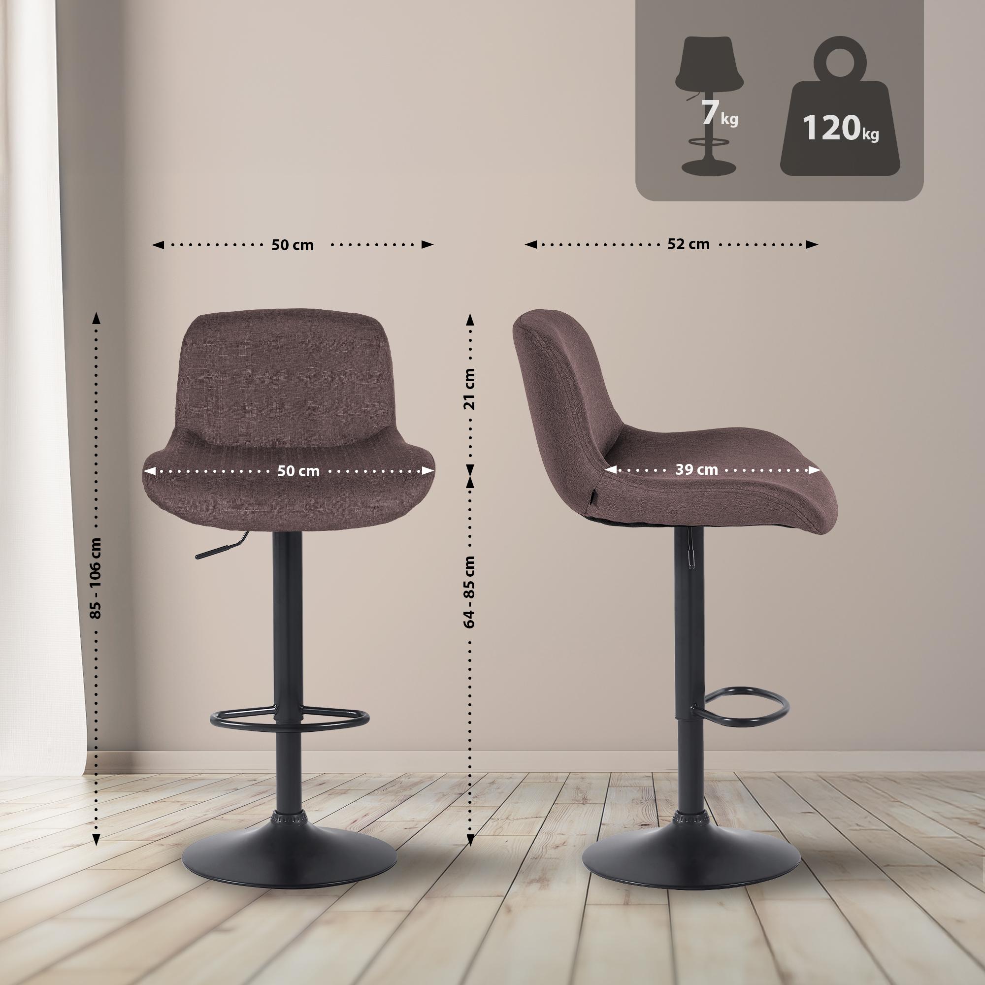 Lot de 2 tabourets de bar Solon noir