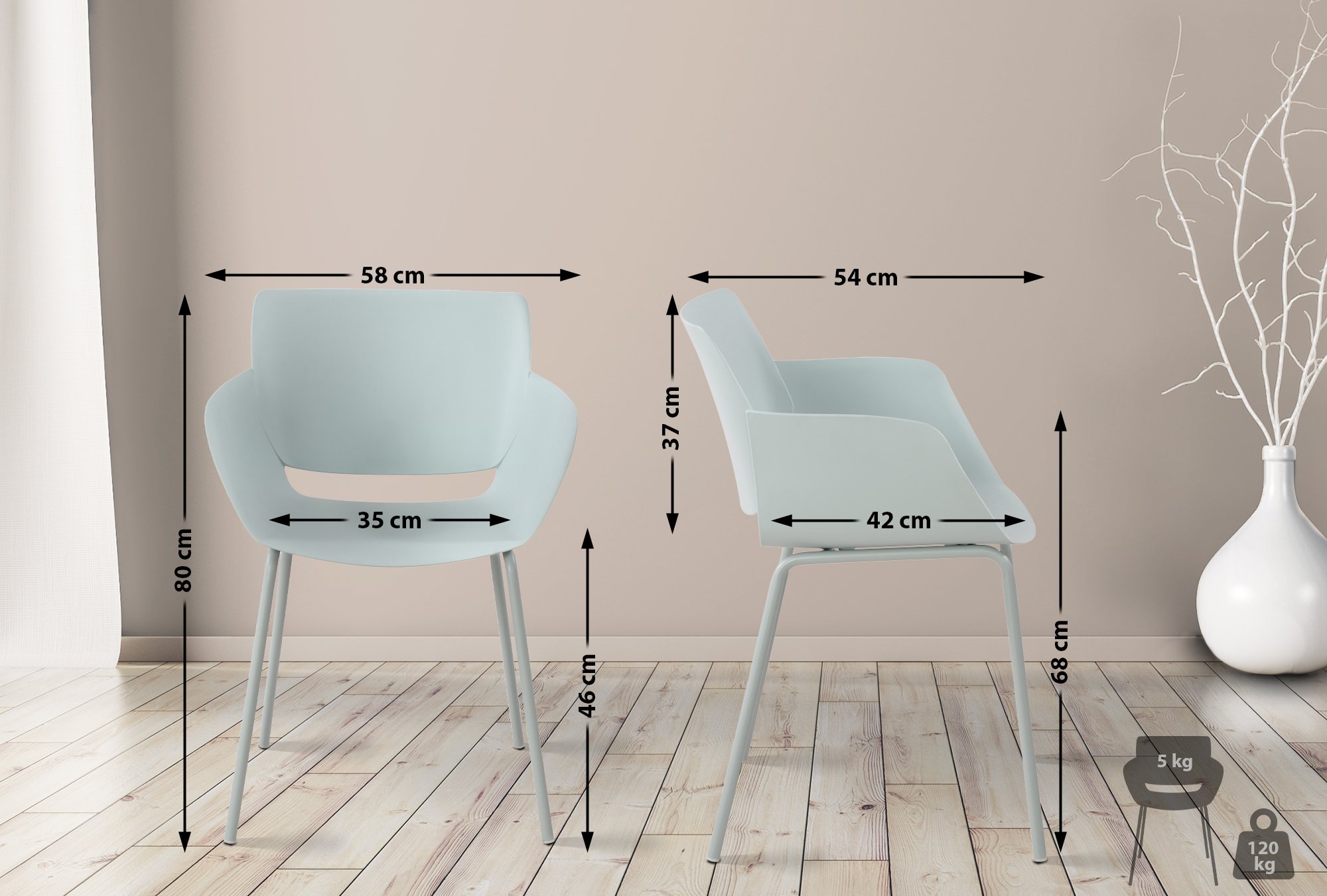 Ensemble de 2 chaises de jardin Alpena