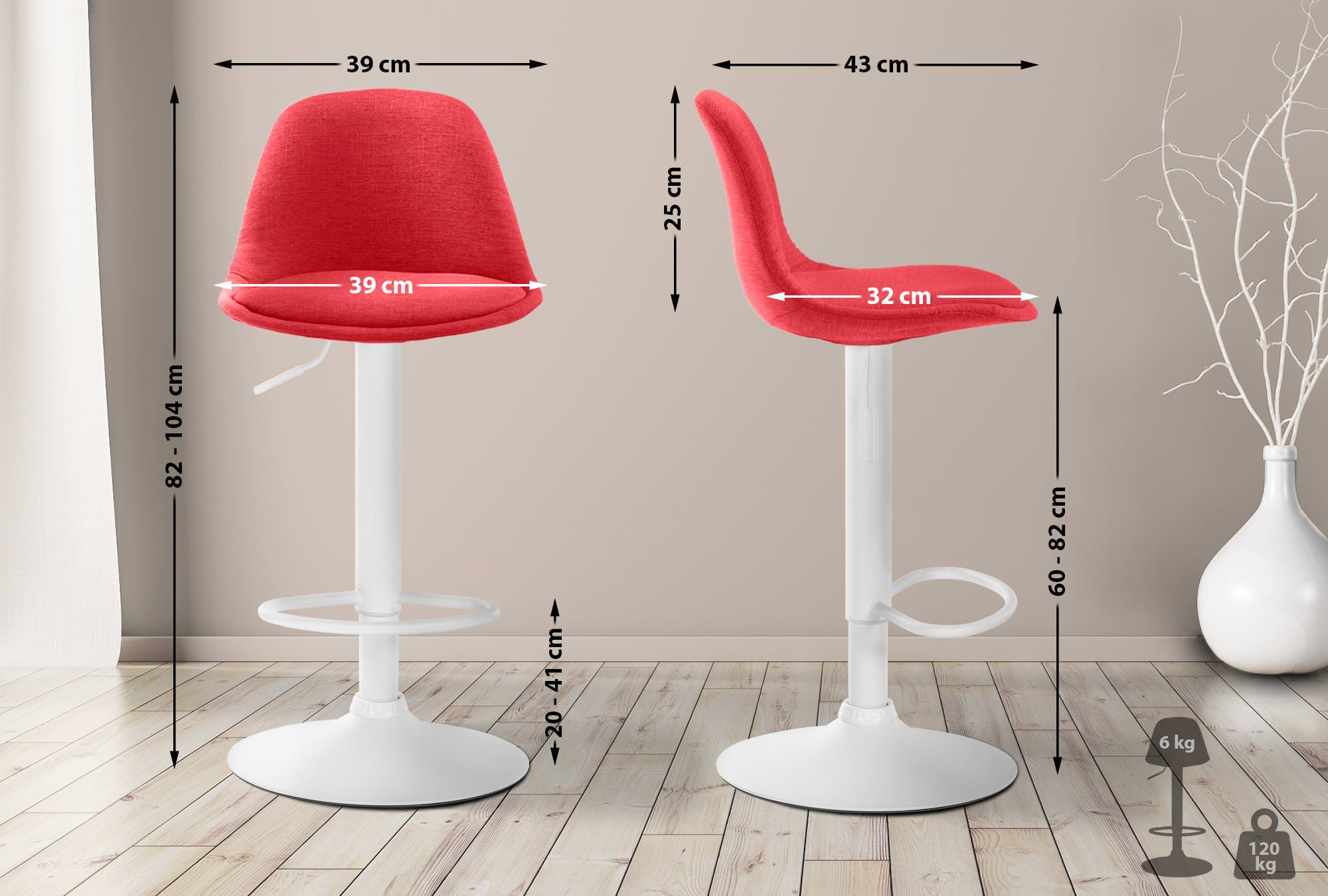 Tabouret de bar Kiel en tissu