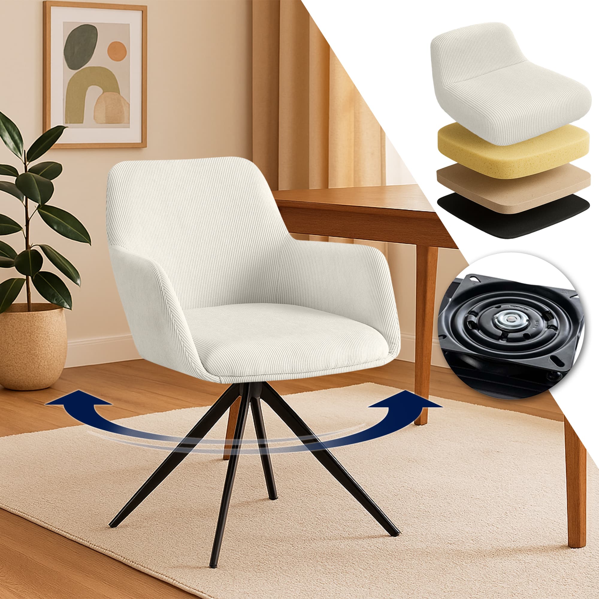 Chaise de salle à manger Olema Cord