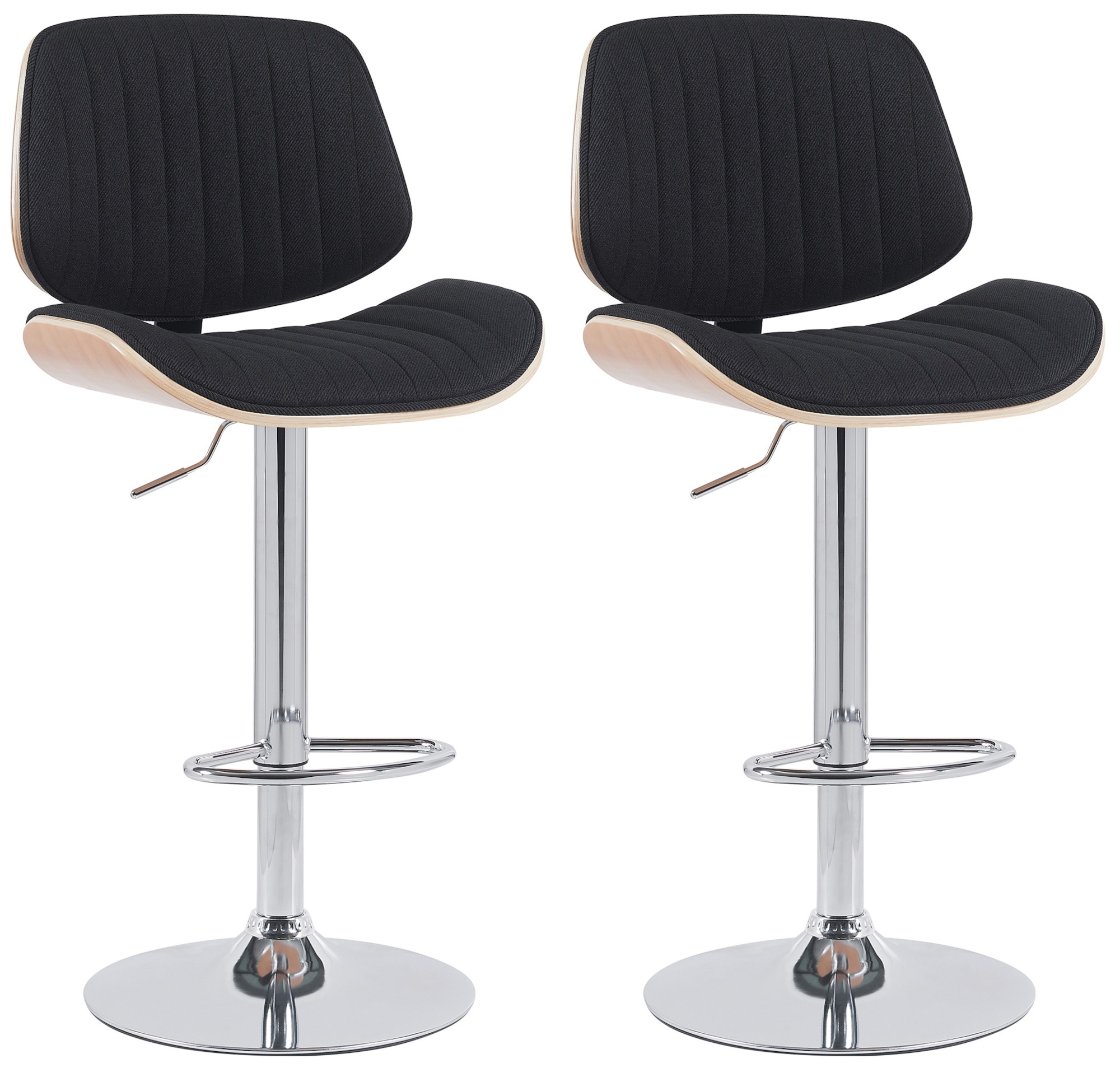 Lot de 2 tabourets de bar Clawson tissu