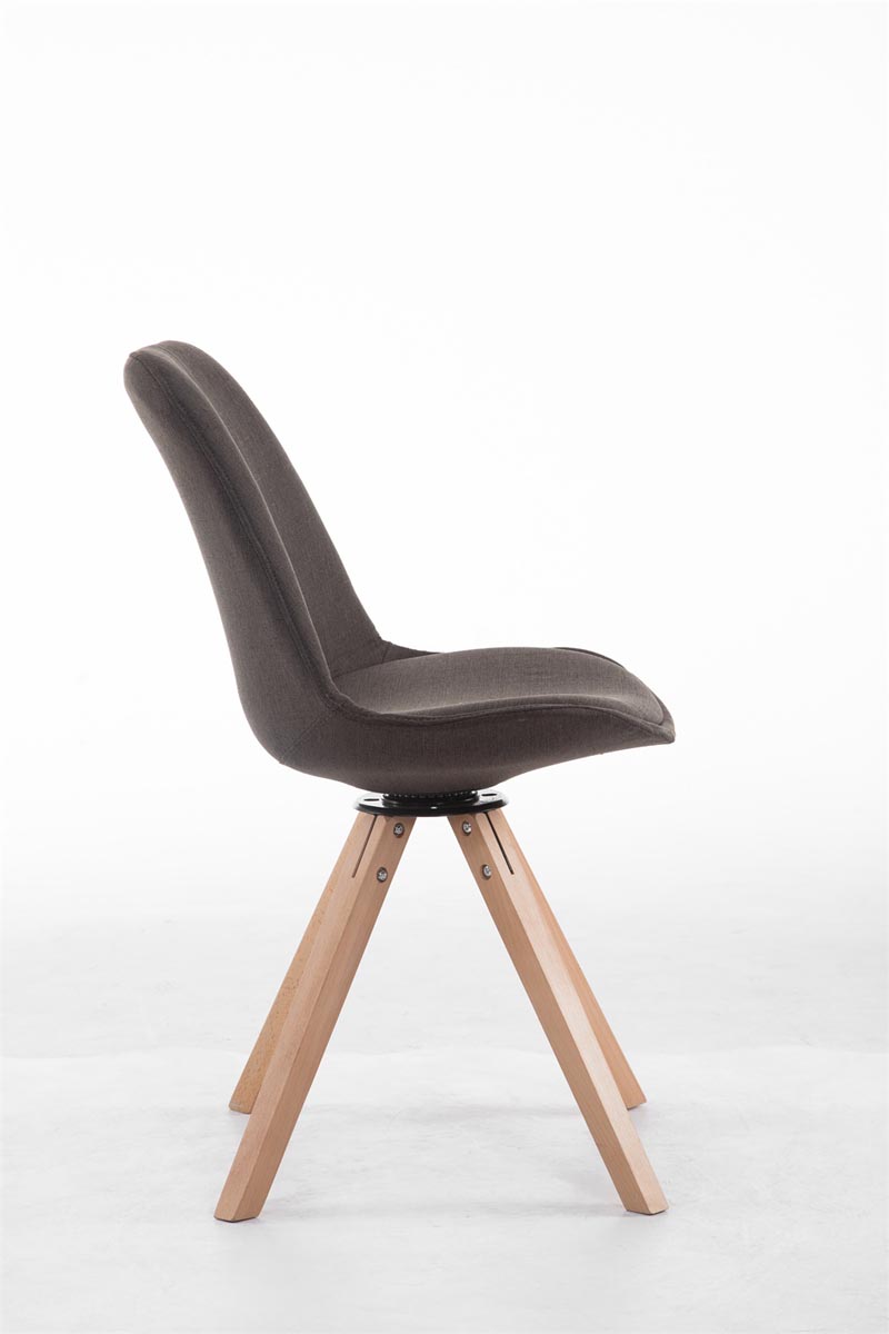 Chaise de salle à manger Troyes Pivotante en Tissu Piètement Carré