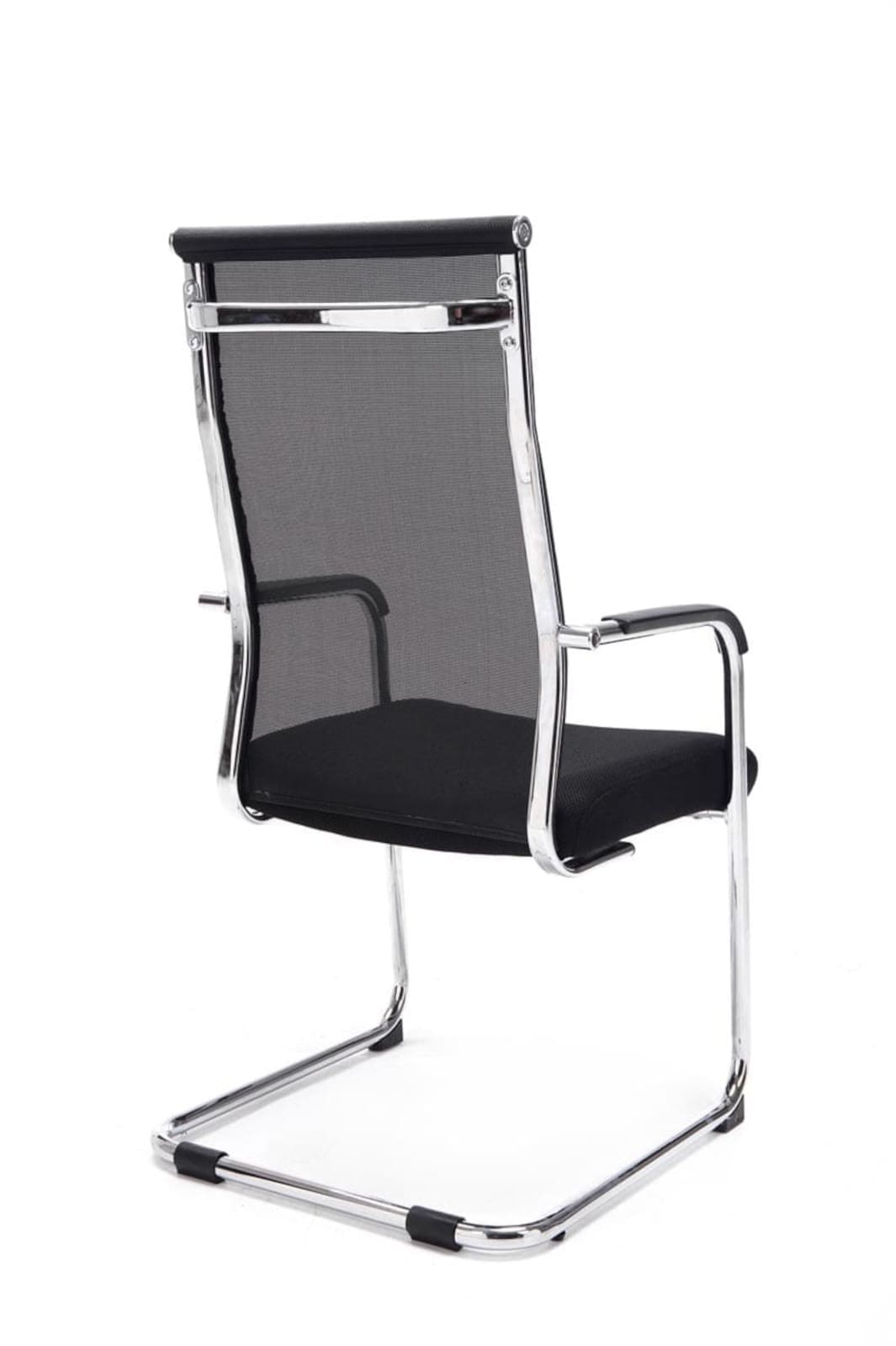 Lot de 2 Chaises cantilever Brenda avec revétement en maille et Pied luge en métal