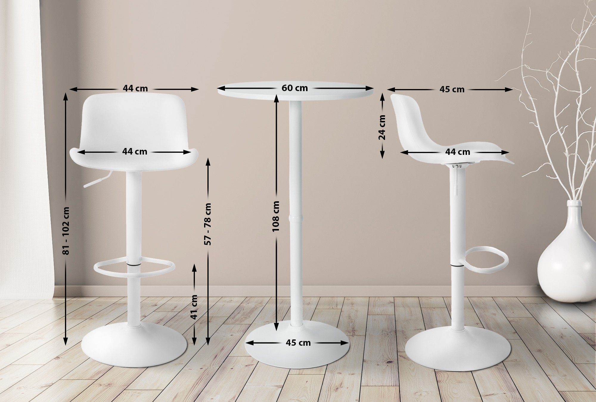 Set de 2 tables de bar Medora