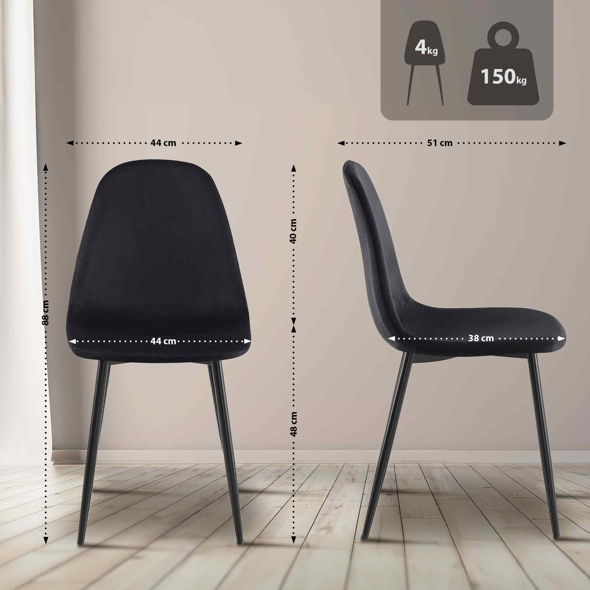 Set de 4 chaises de salle à manger Napier