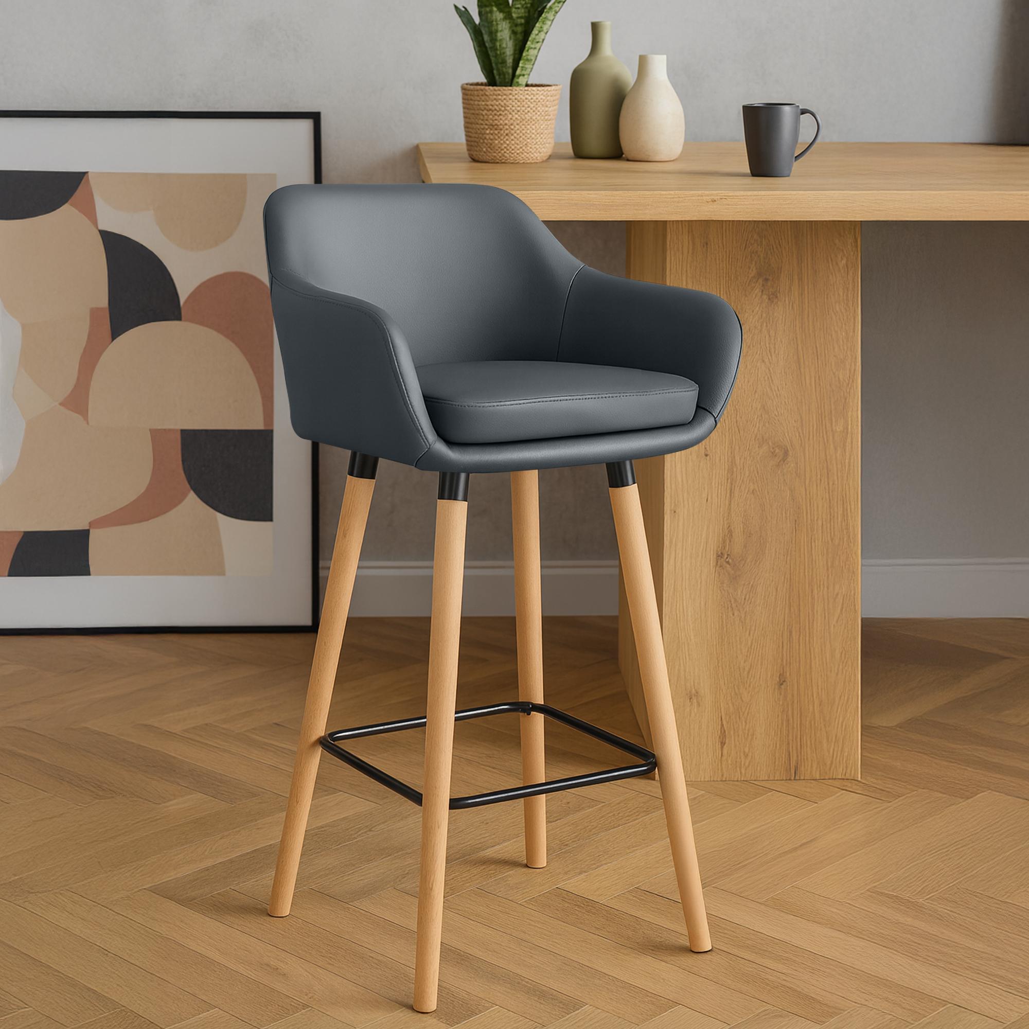 Ensemble de 2 tabourets de bar Grant en simili cuir