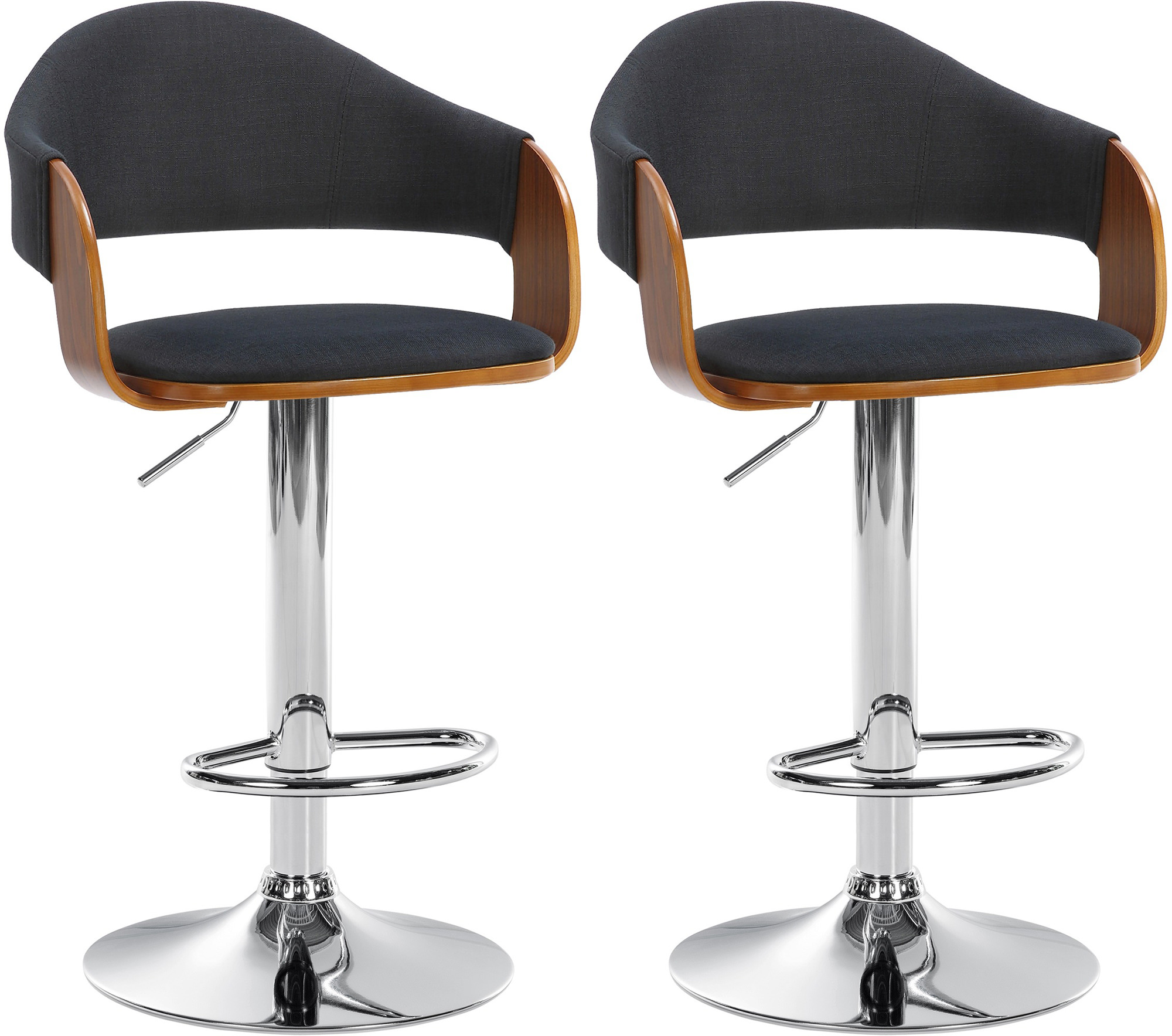 Lot de 2 tabourets de bar Nilse tissu