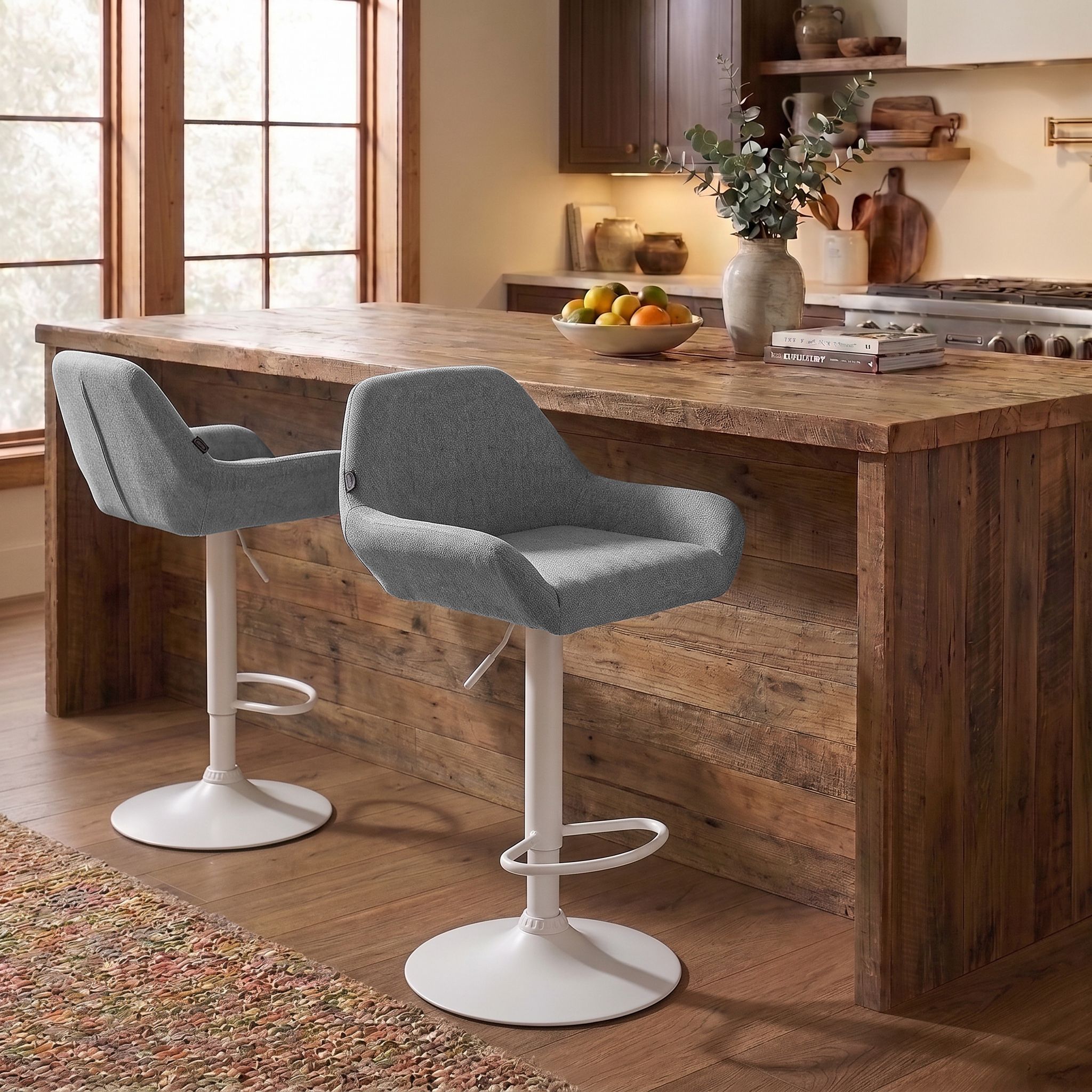 Lot de 2 tabourets de bar Braga en tissu