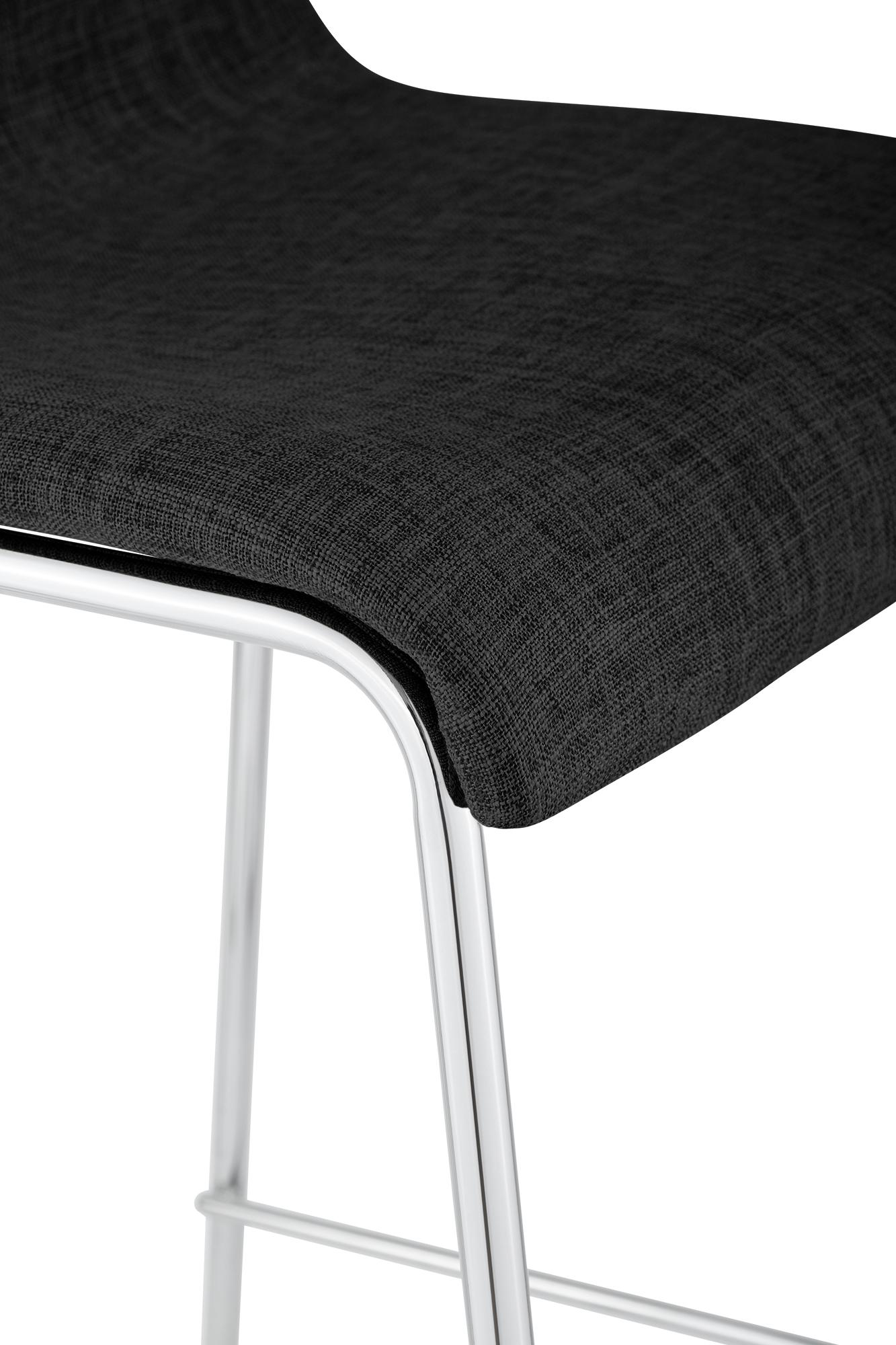 Lot de 2 tabourets de bar Hover en tissu, pieds metalliques