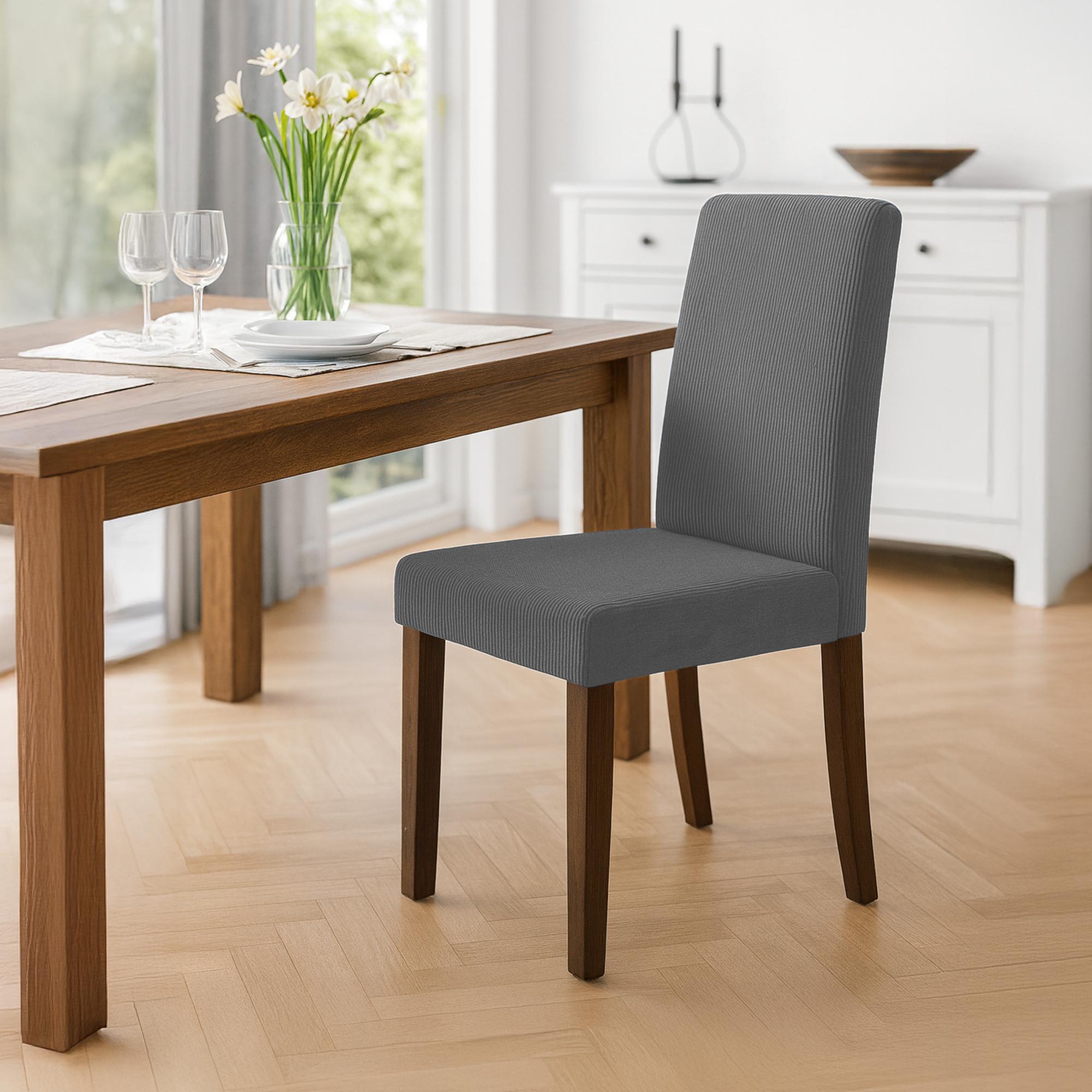 Chaise de salle à manger Ina velours côtelé