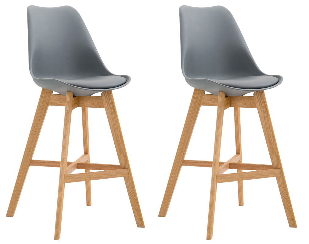 Lot de 2 Tabourets de bar Cannes avec coque en plastique