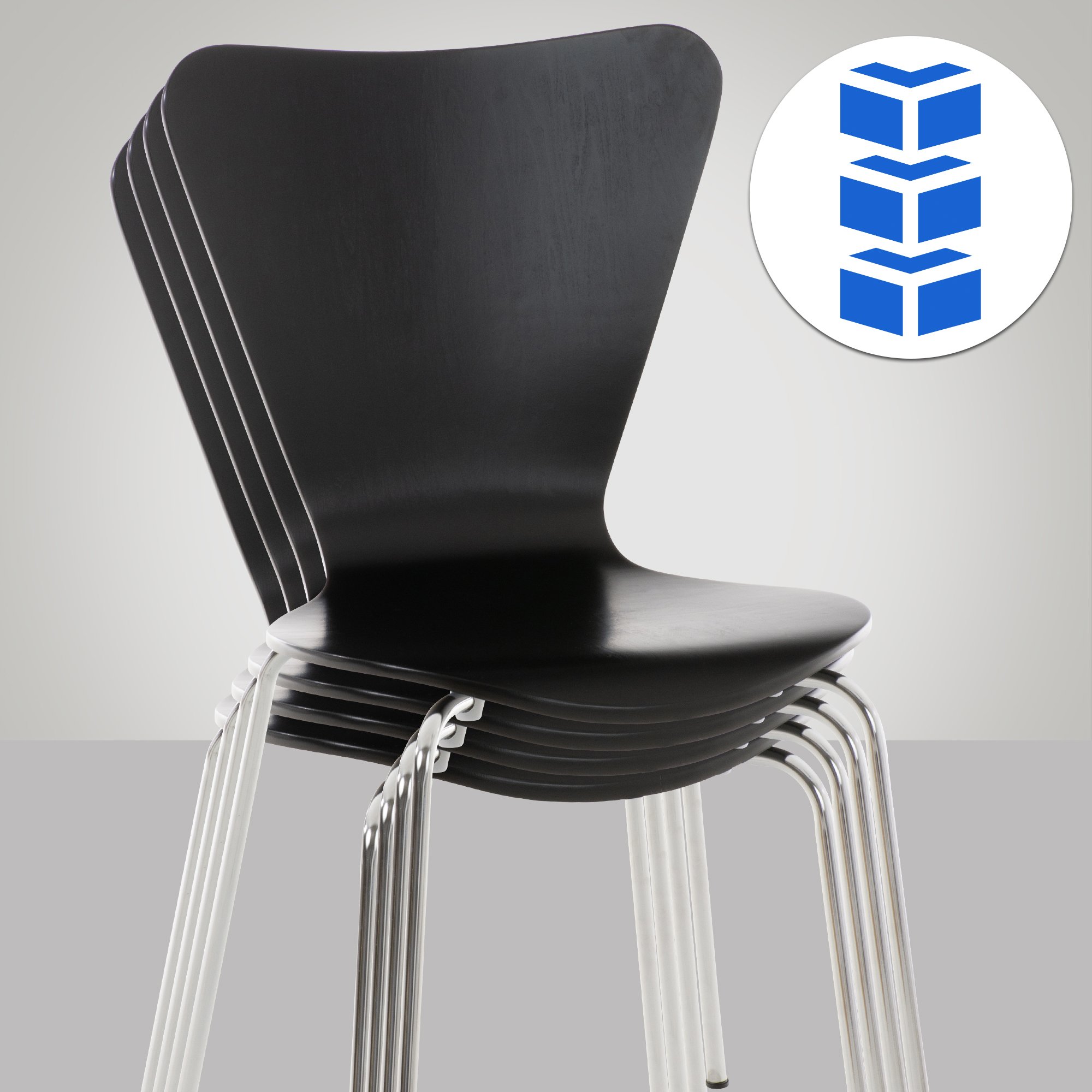 Lot de 2 chaises empilables Calisto Noir