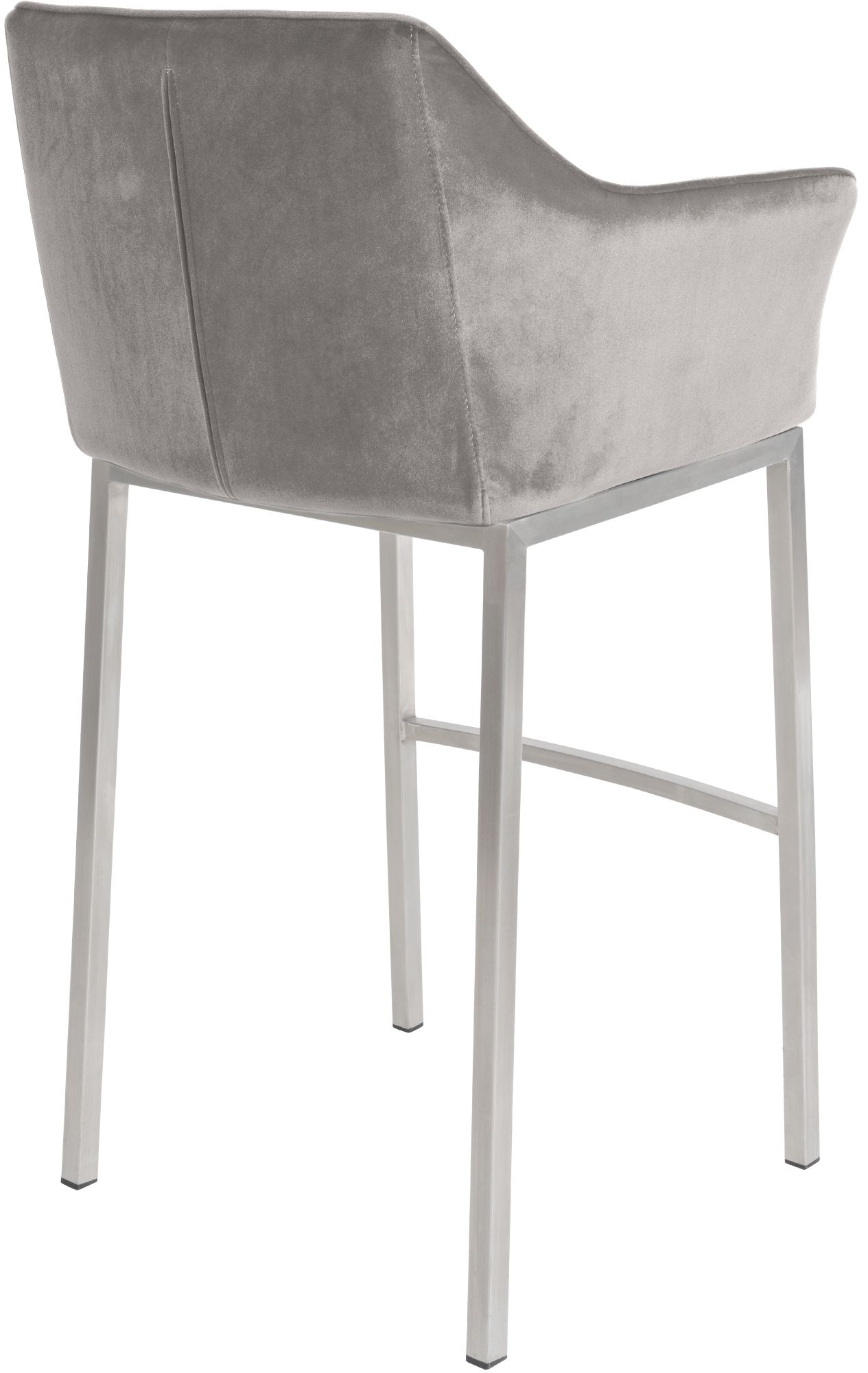 Lot de 2 tabourets de bar Damaso en velours avec piètement à quatre pieds