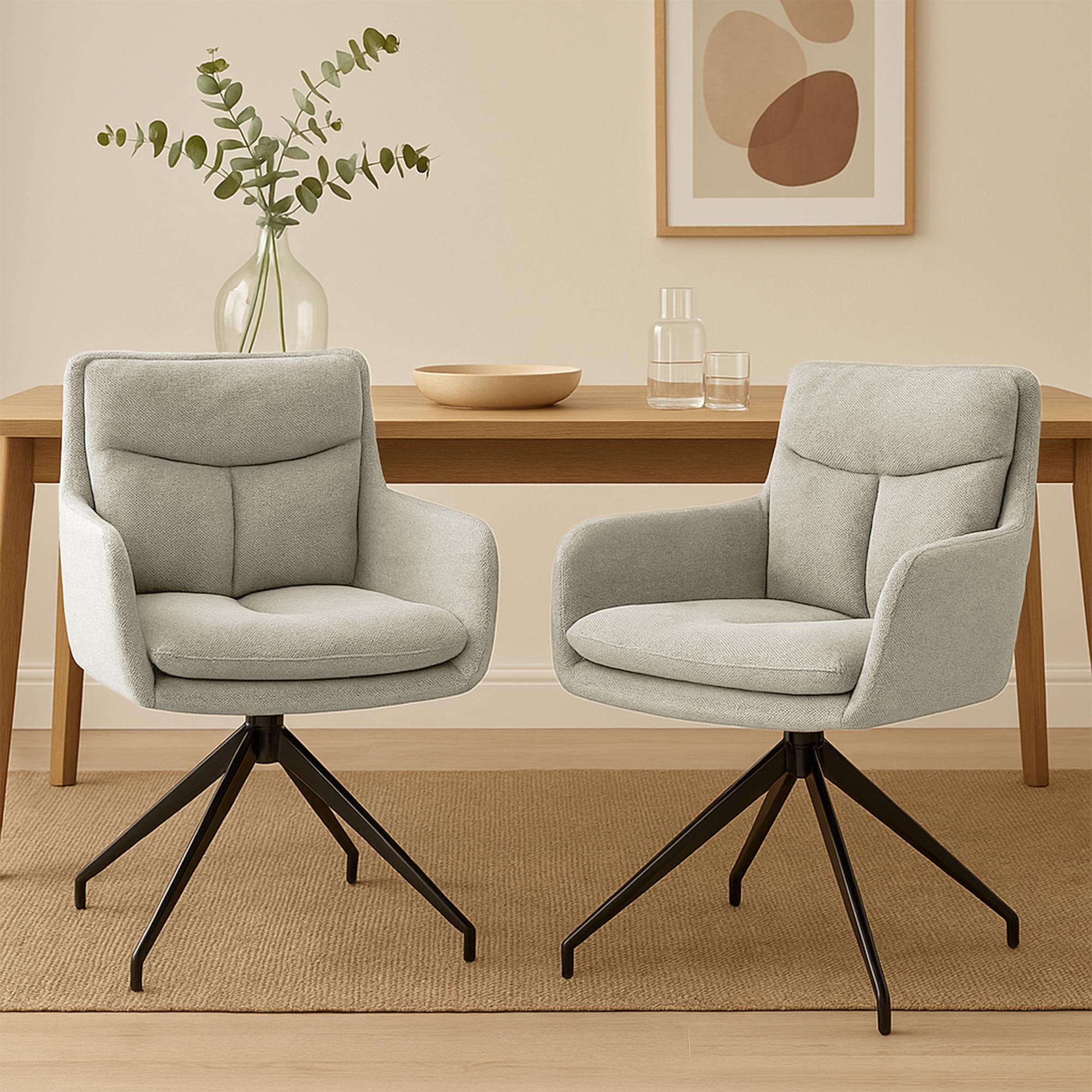 Lot de 2 chaises de salle à manger Somers tissu