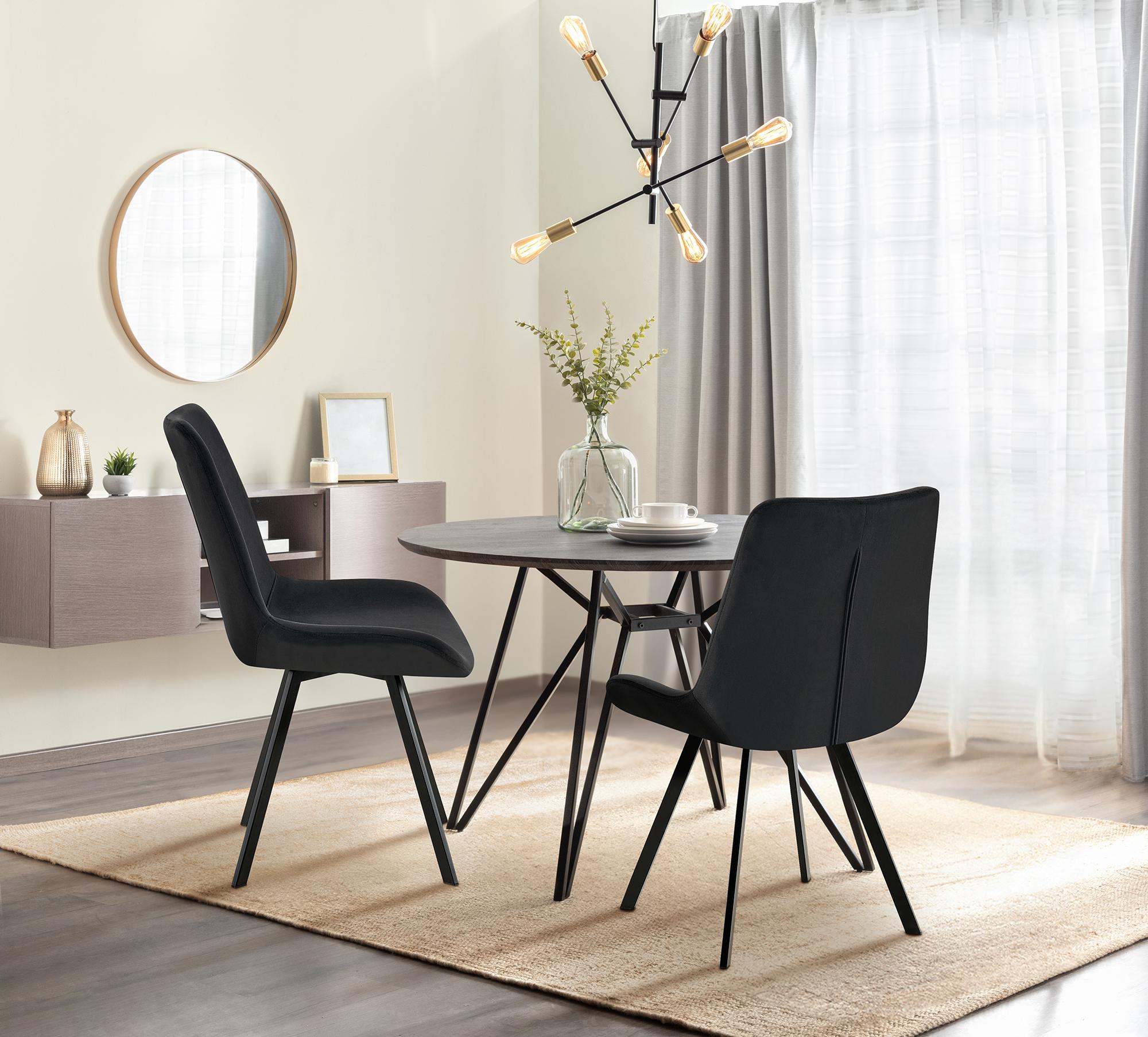 Lot de 2 chaises de salle à manger Lewes velours