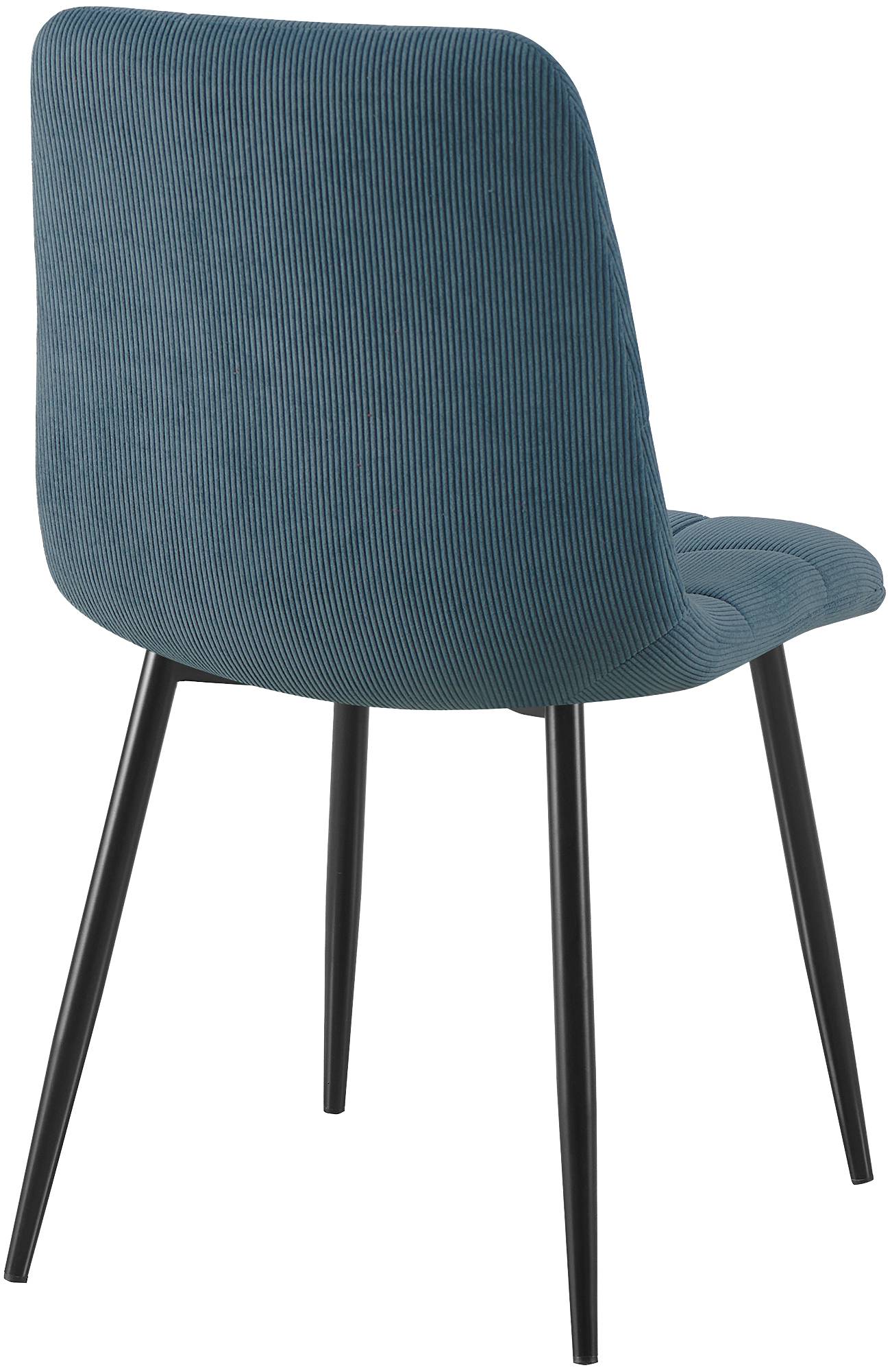 Lot de 2 chaises de salle a manger Antibes en velours cotele