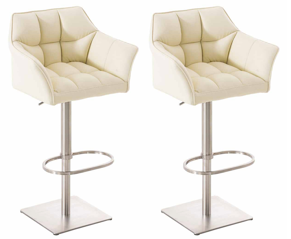 Lot de 2 tabourets de bar Damaso en similicuir
