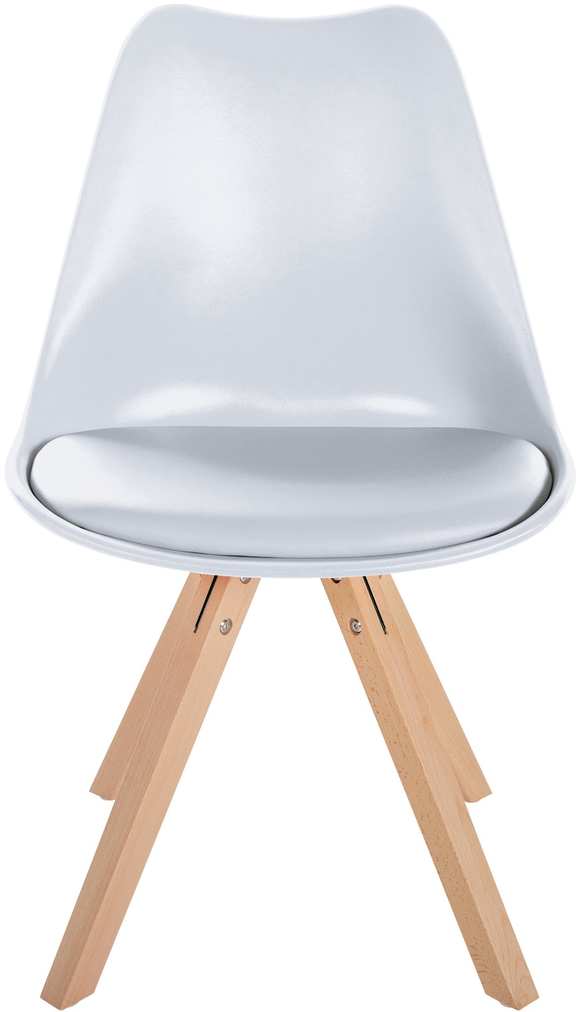 Lot de 4 chaises de salle à manger Sofia en plastique Pieds en bois