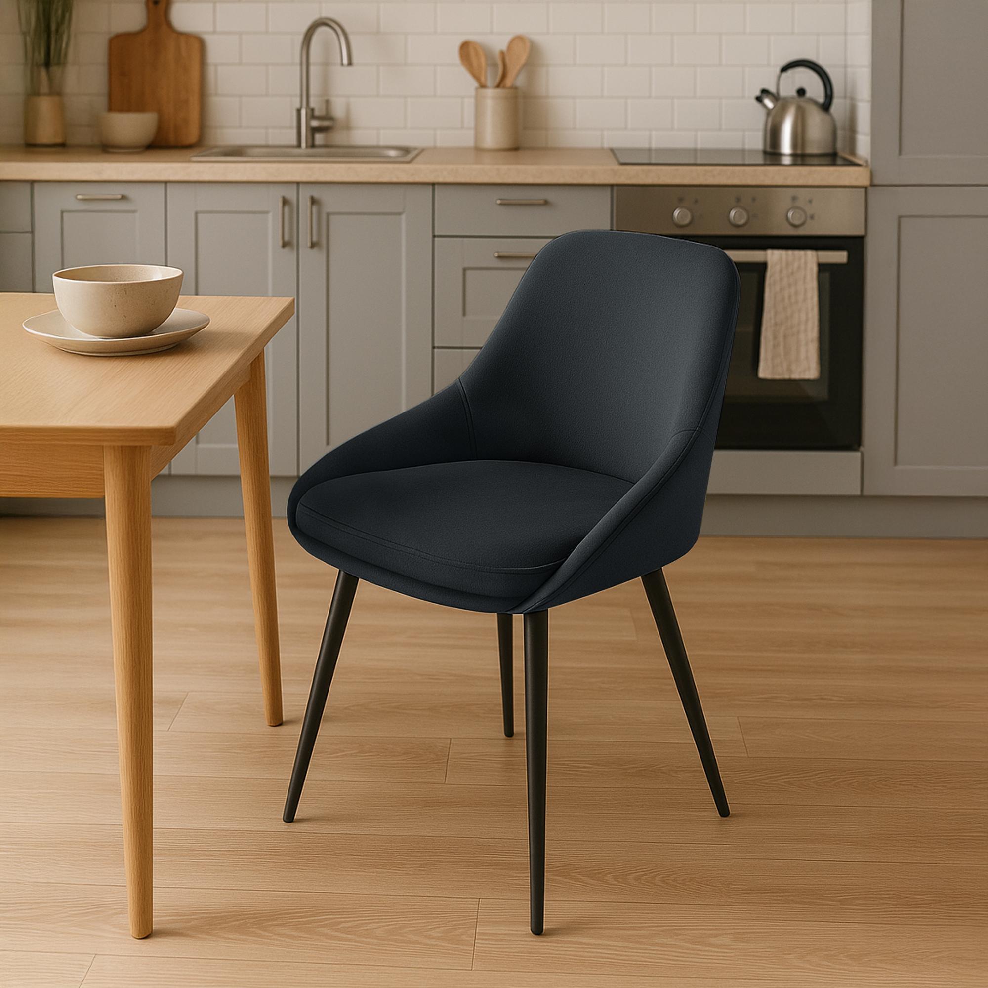 Chaise de salle à manger Elmira velours