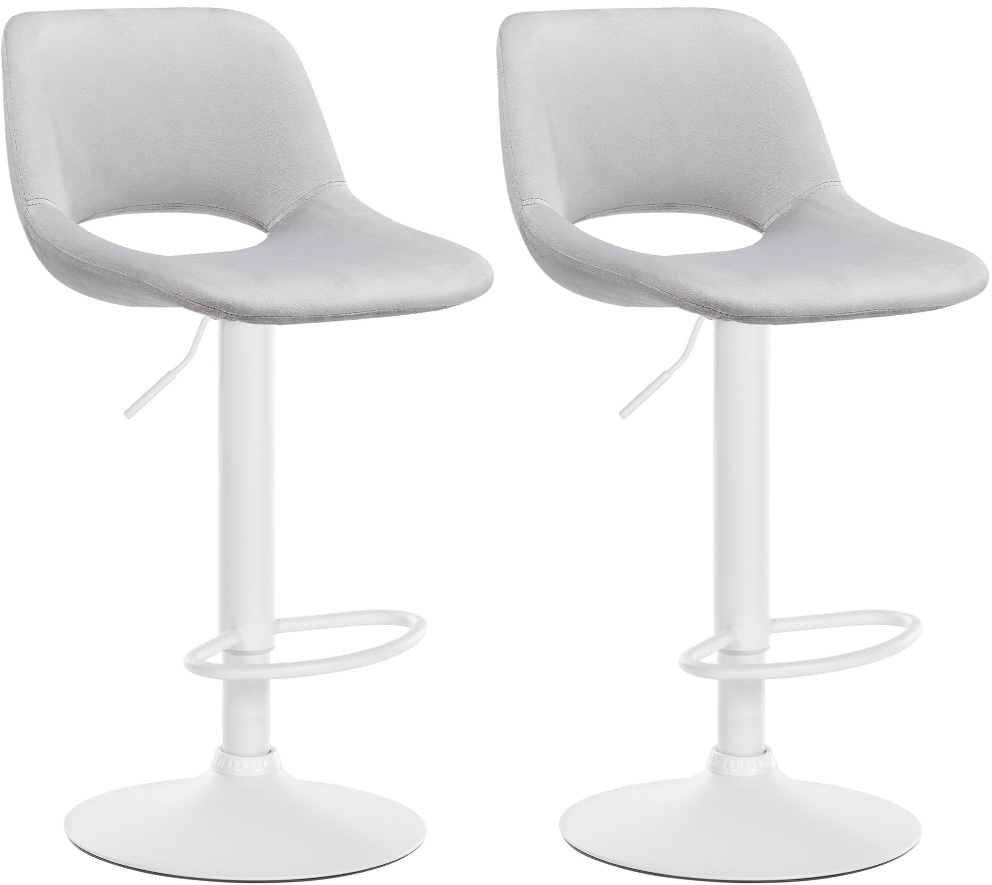 Lot de 2 tabourets de bar Camden velours