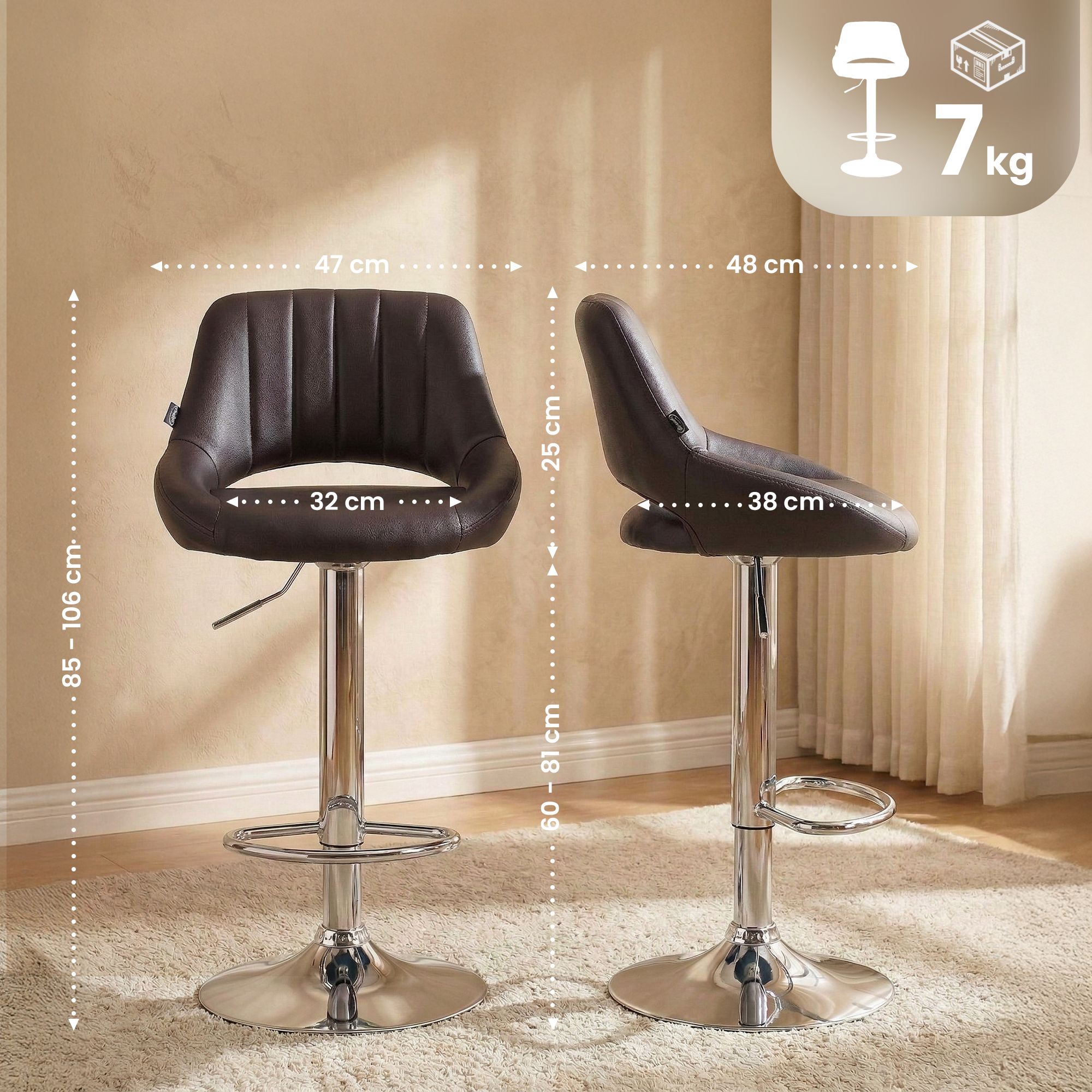 Tabouret de bar Milet en similicuir