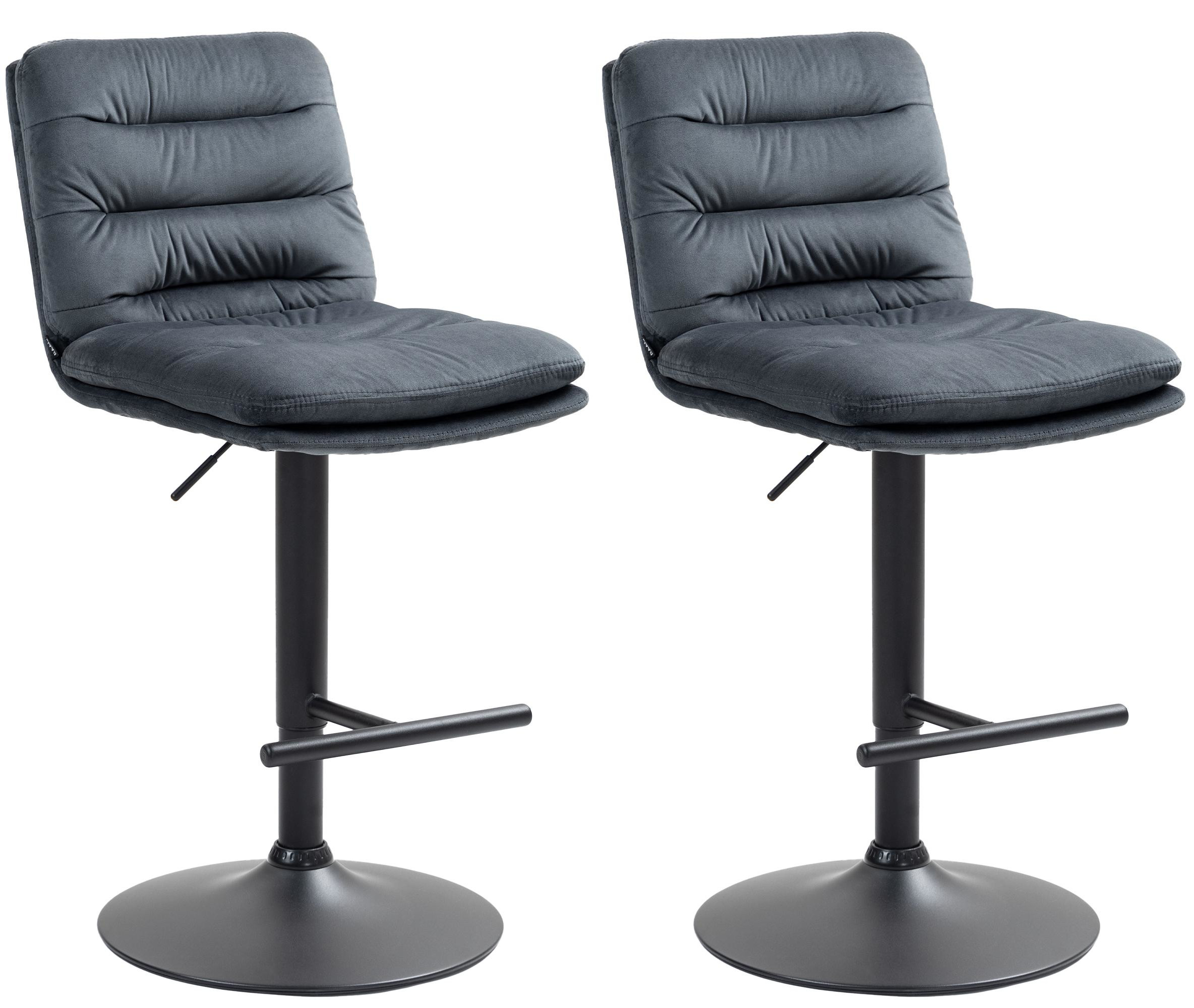 Lot de 2 tabourets de bar Damar velours