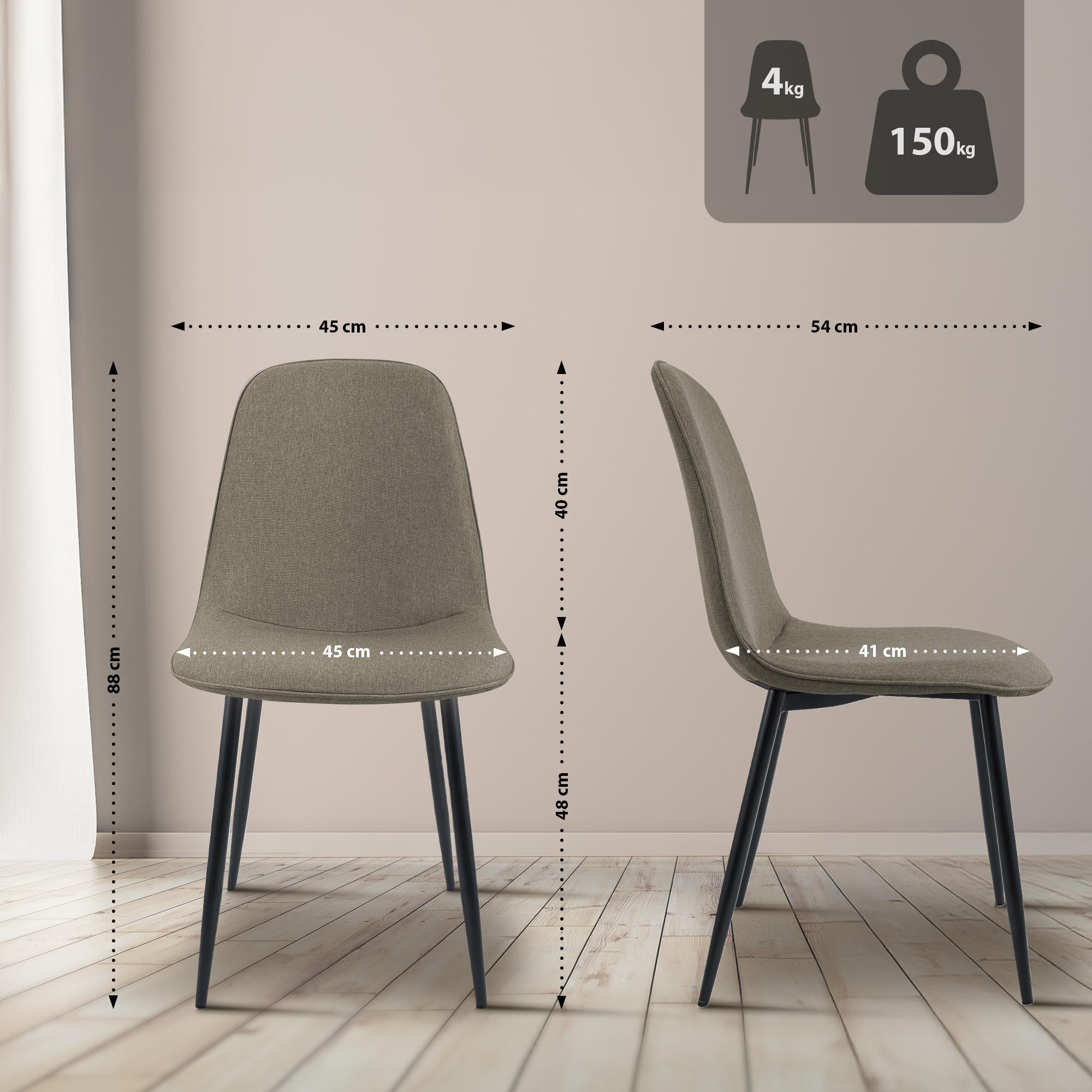 Ensemble de 4 chaises de salle à manger Maryam
