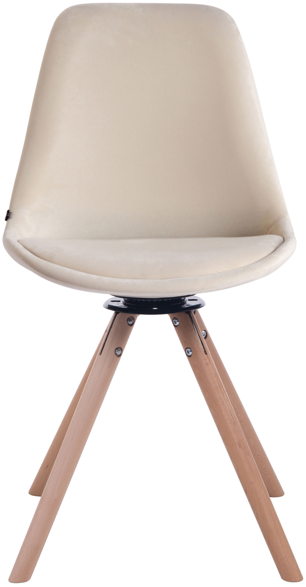 Chaise de salle à manger Troyes Pivotant en velours avec piétement rond