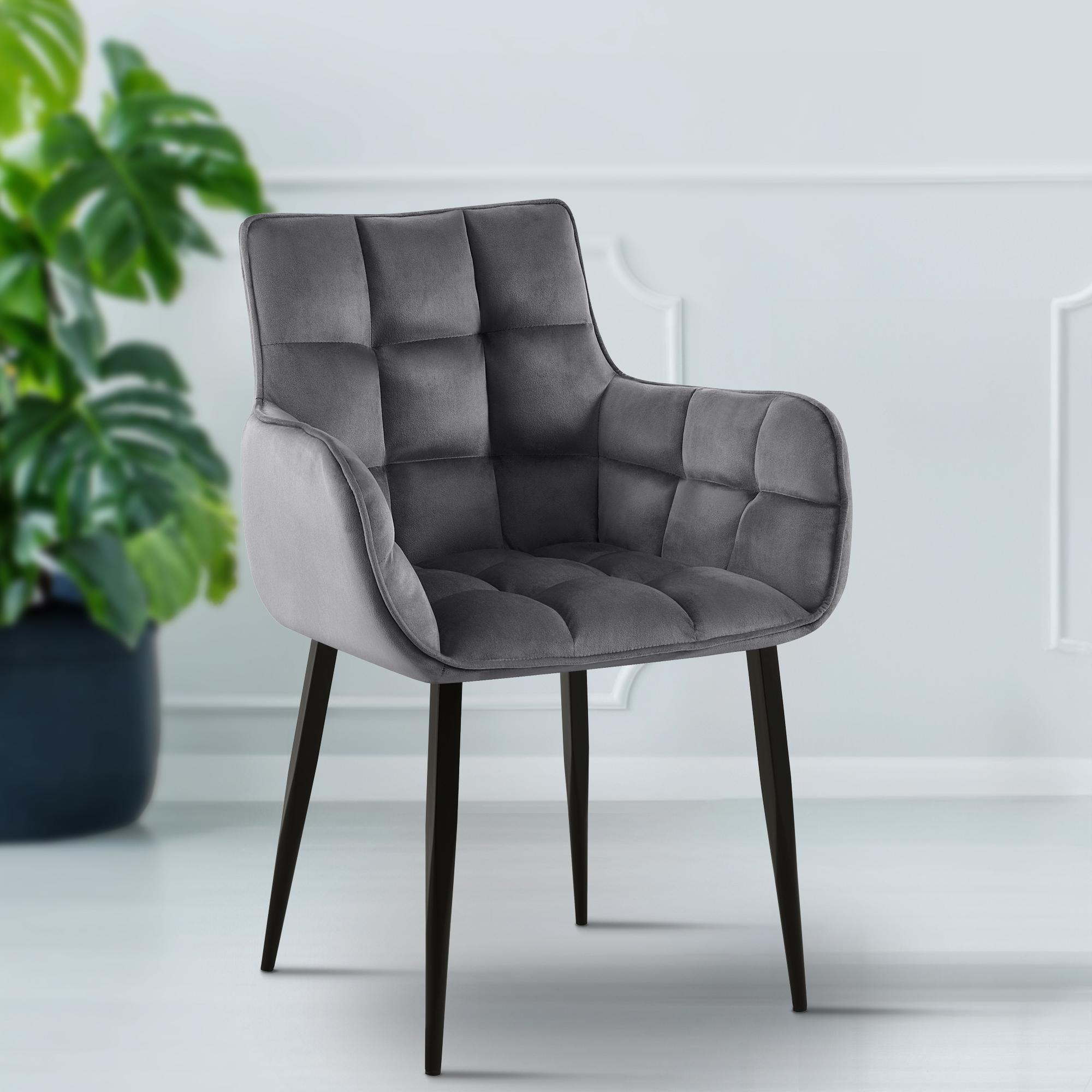 Chaise de salle à manger Tirana velours