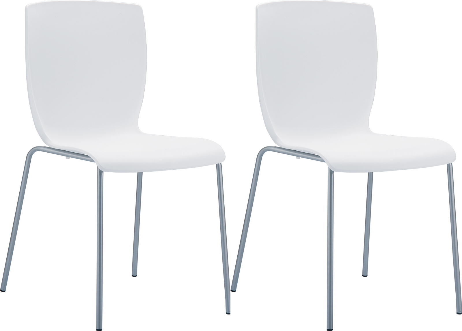 Lot de 2 chaises de jardin empilables Mio en plastique avec pieds en aluminium