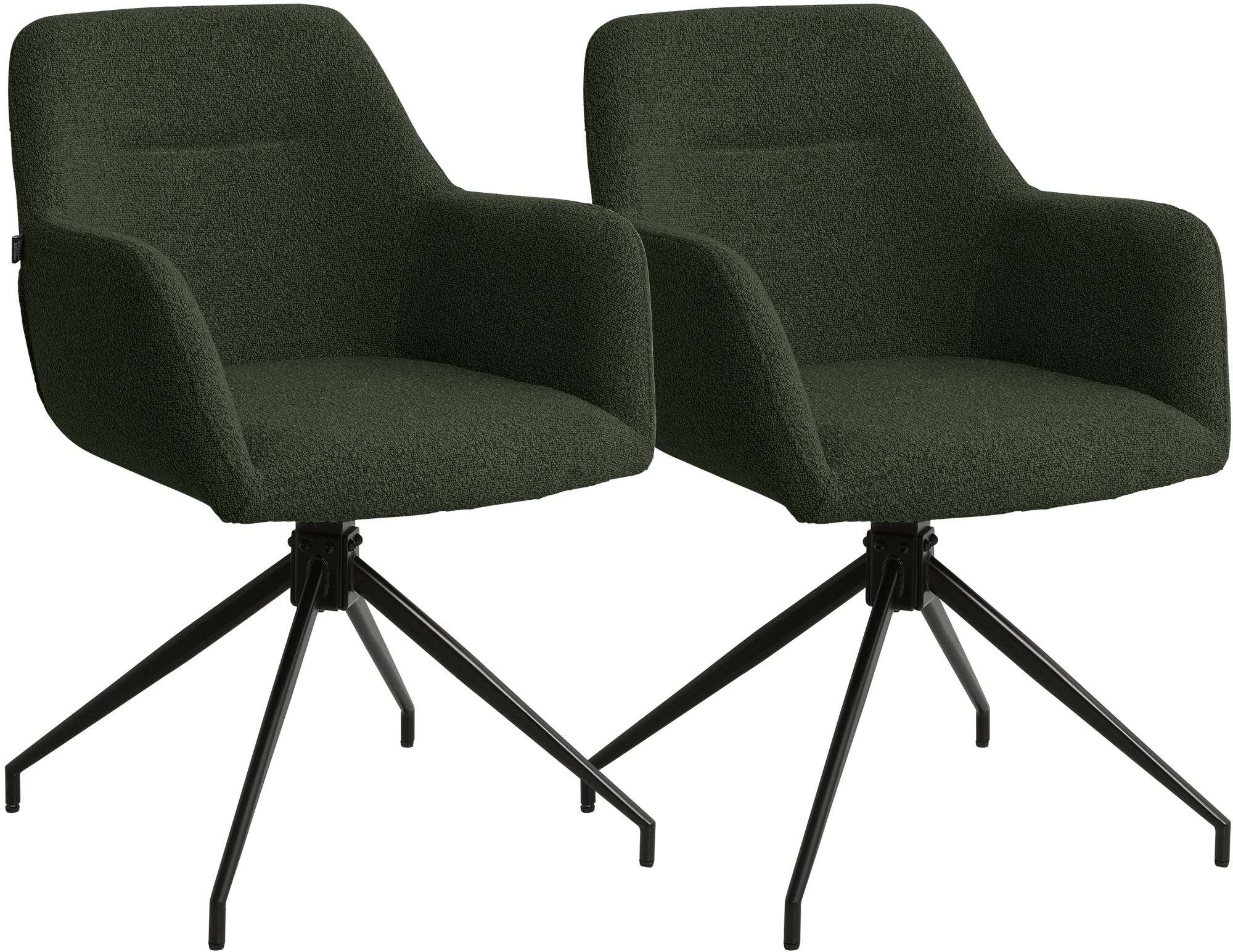 Lot de 2 Chaises de Salle à Manger Merlinda en Tissu Bouclette