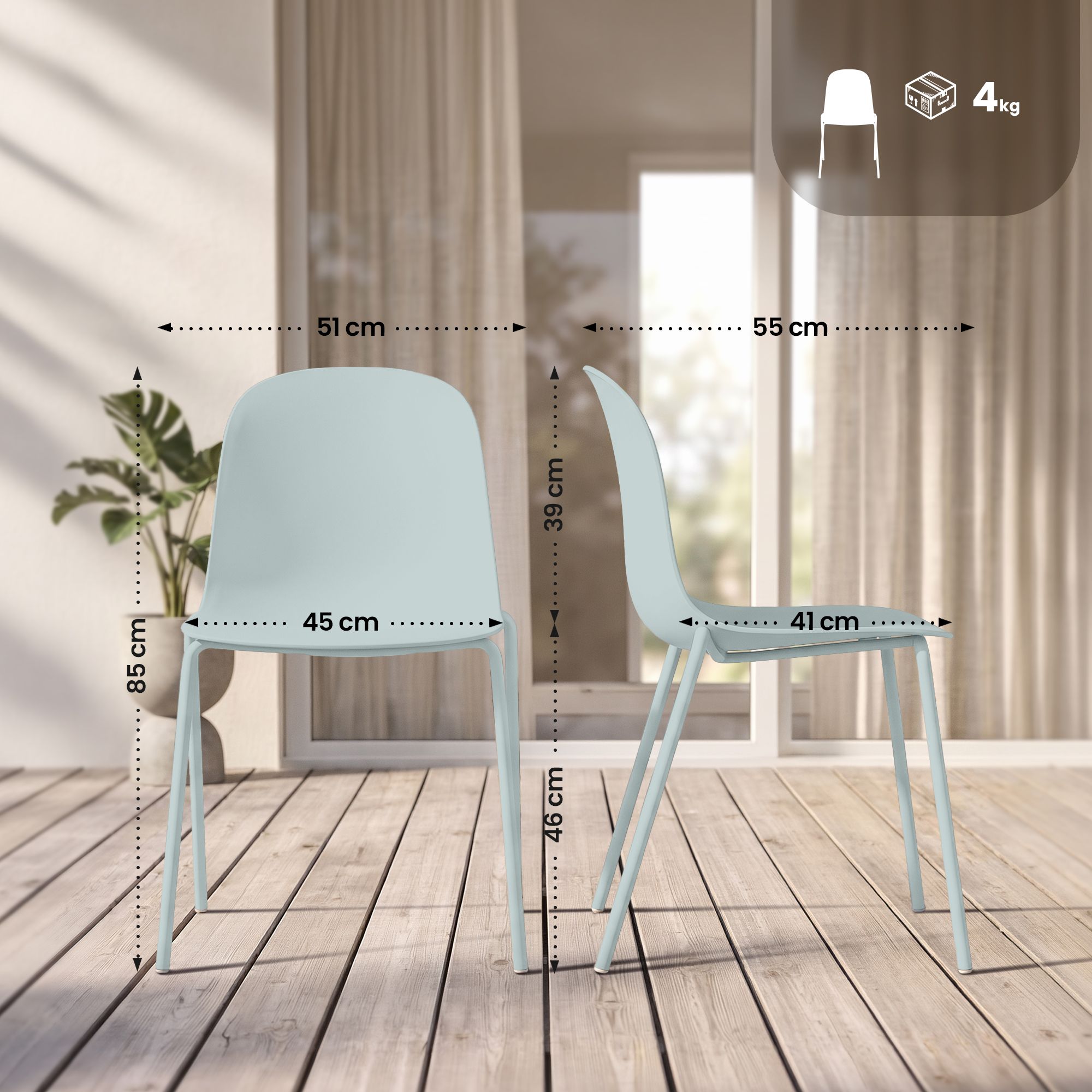Lot de 2 chaises de jardin Hardin