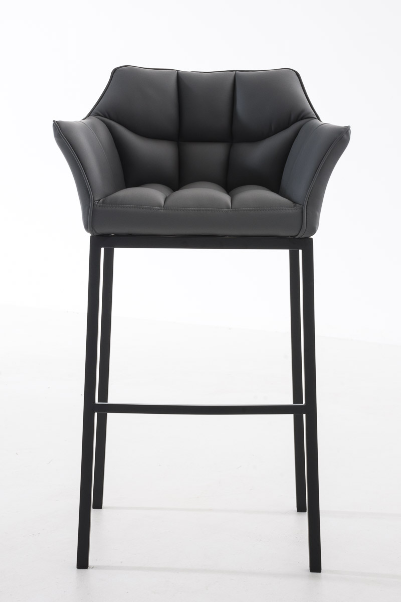 Tabouret de bar Damaso en similicuir avec piétement quatre pieds