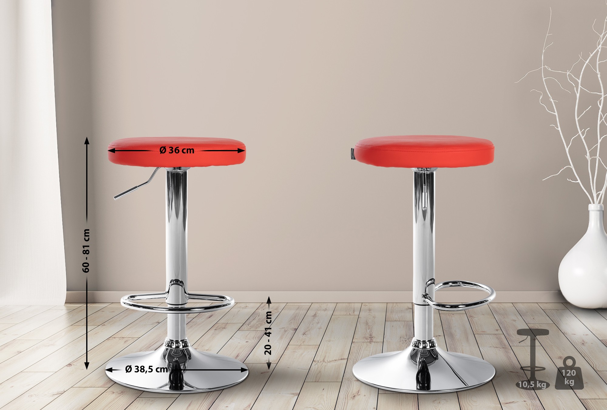 Tabouret de bar Ponte revêtement similicuir