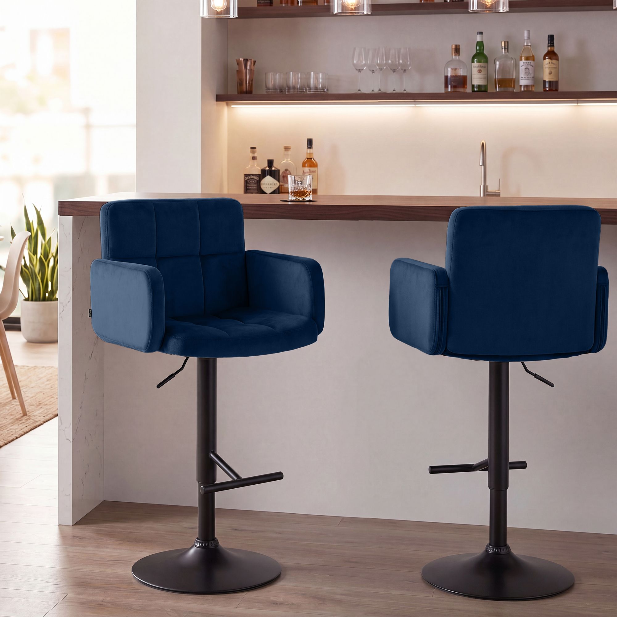 Tabouret de Bar Los Angeles en Velours