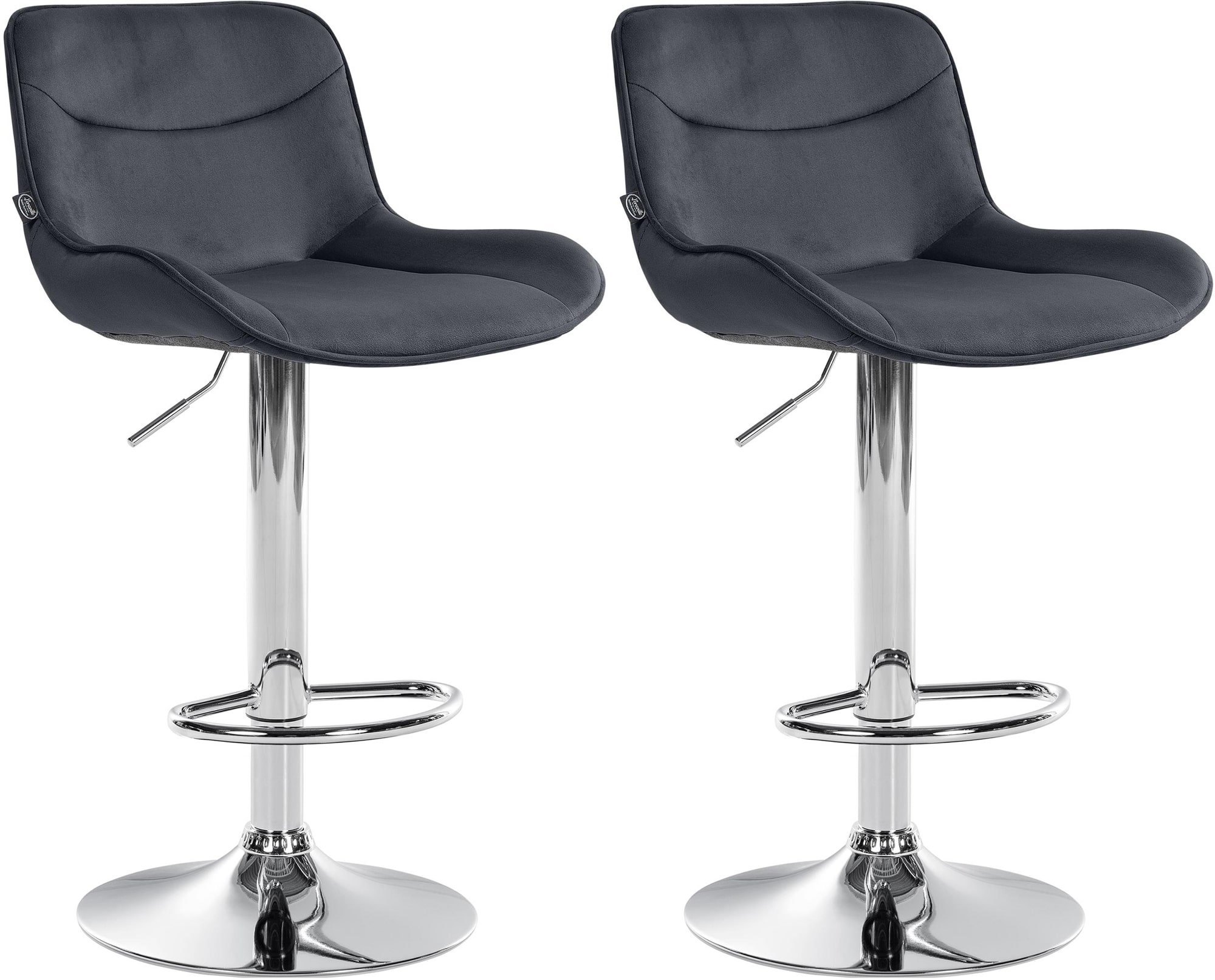 Lot de 2 tabourets de bar Vonore velours