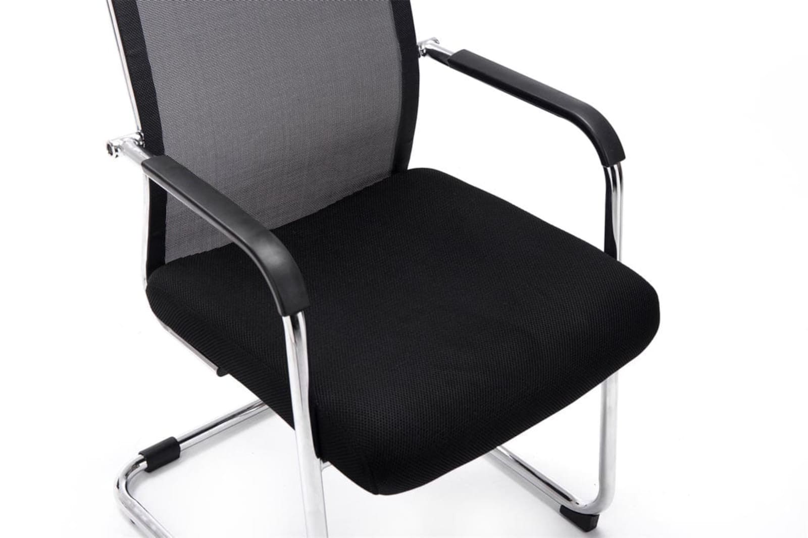 Lot de 2 Chaises cantilever Brenda avec revétement en maille et Pied luge en métal