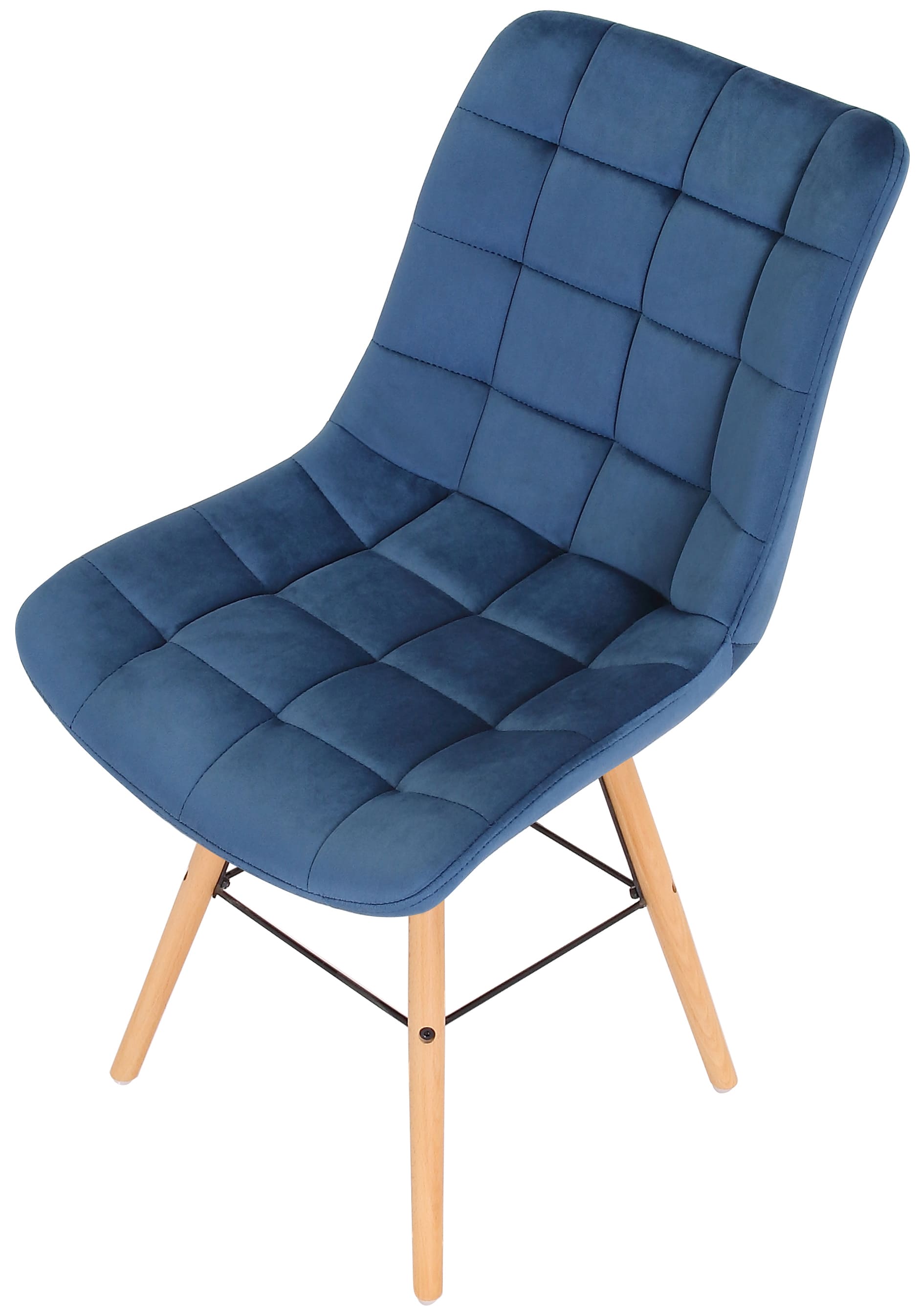 Chaise de salle à manger Leni en velours avec pieds en Bois