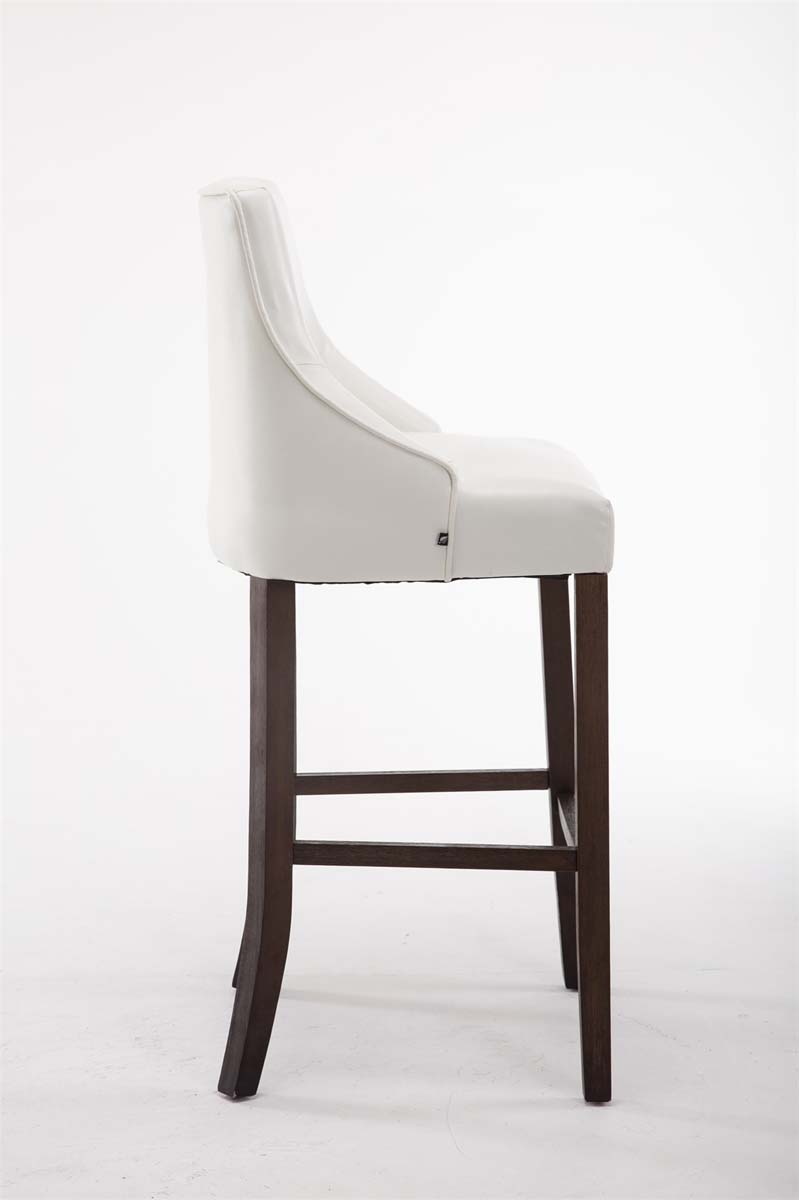 Tabouret de bar Innsbruck en similicuir et Pieds Bois antique