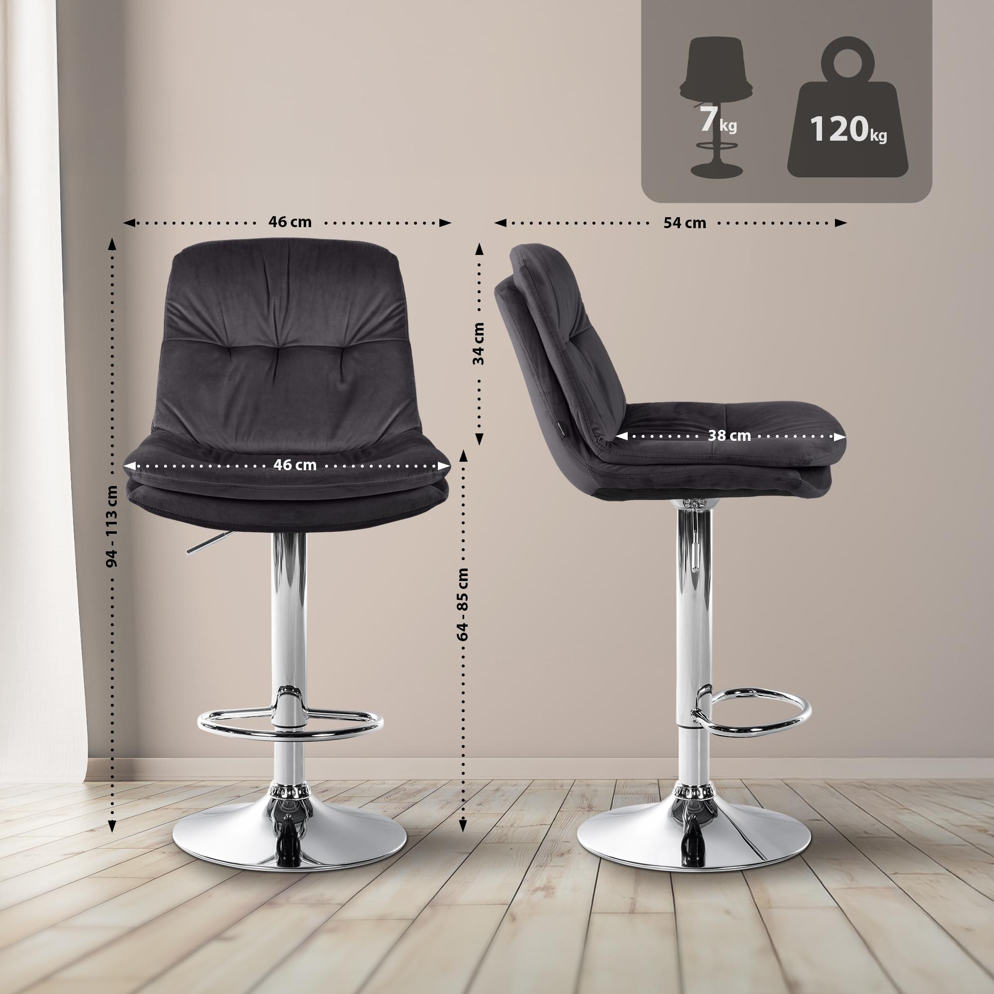 Tabouret de bar Laurel velours