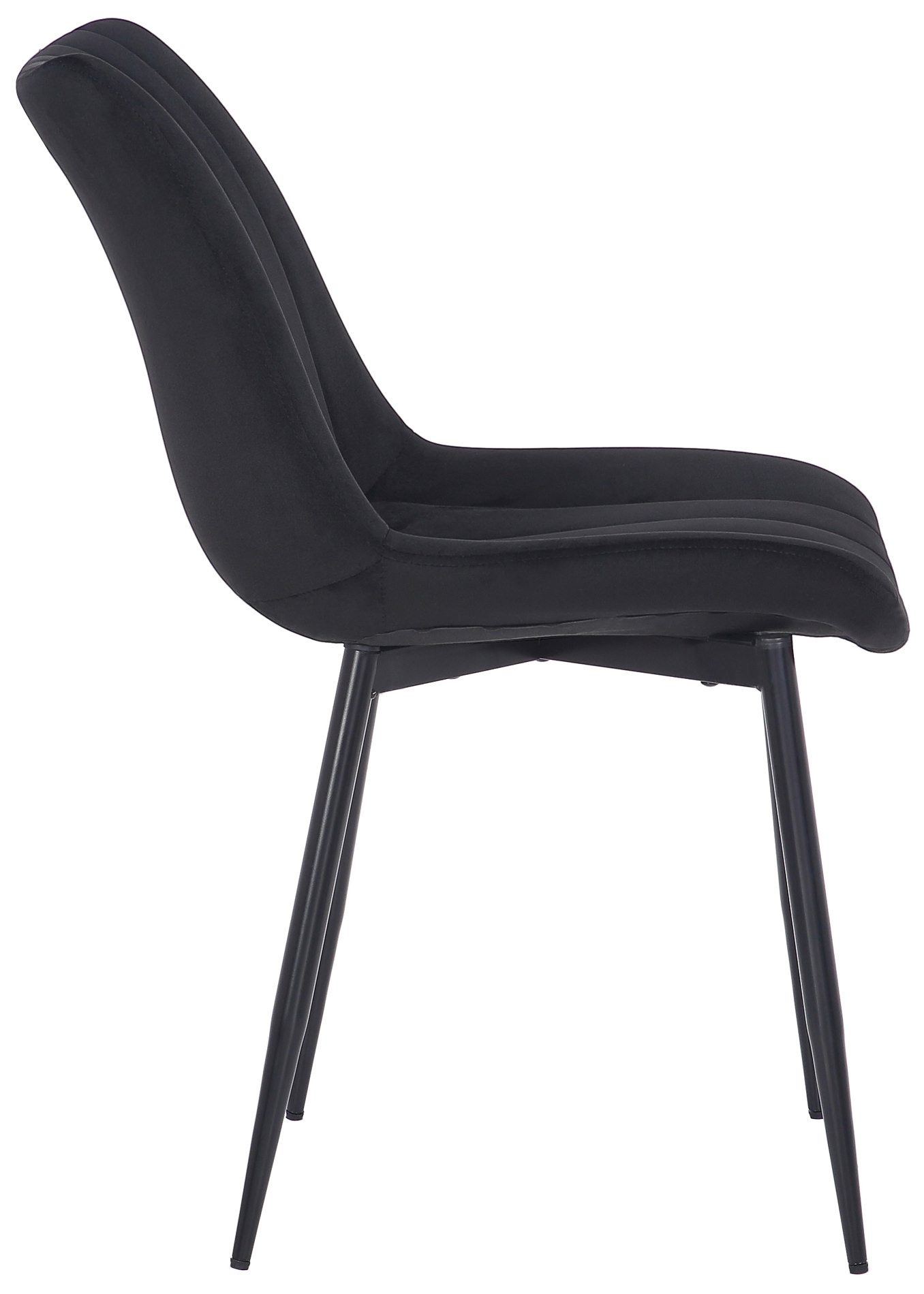 Lot de 2 Chaises de salle à manger Rahden en Velours avec Piètement en métal noir
