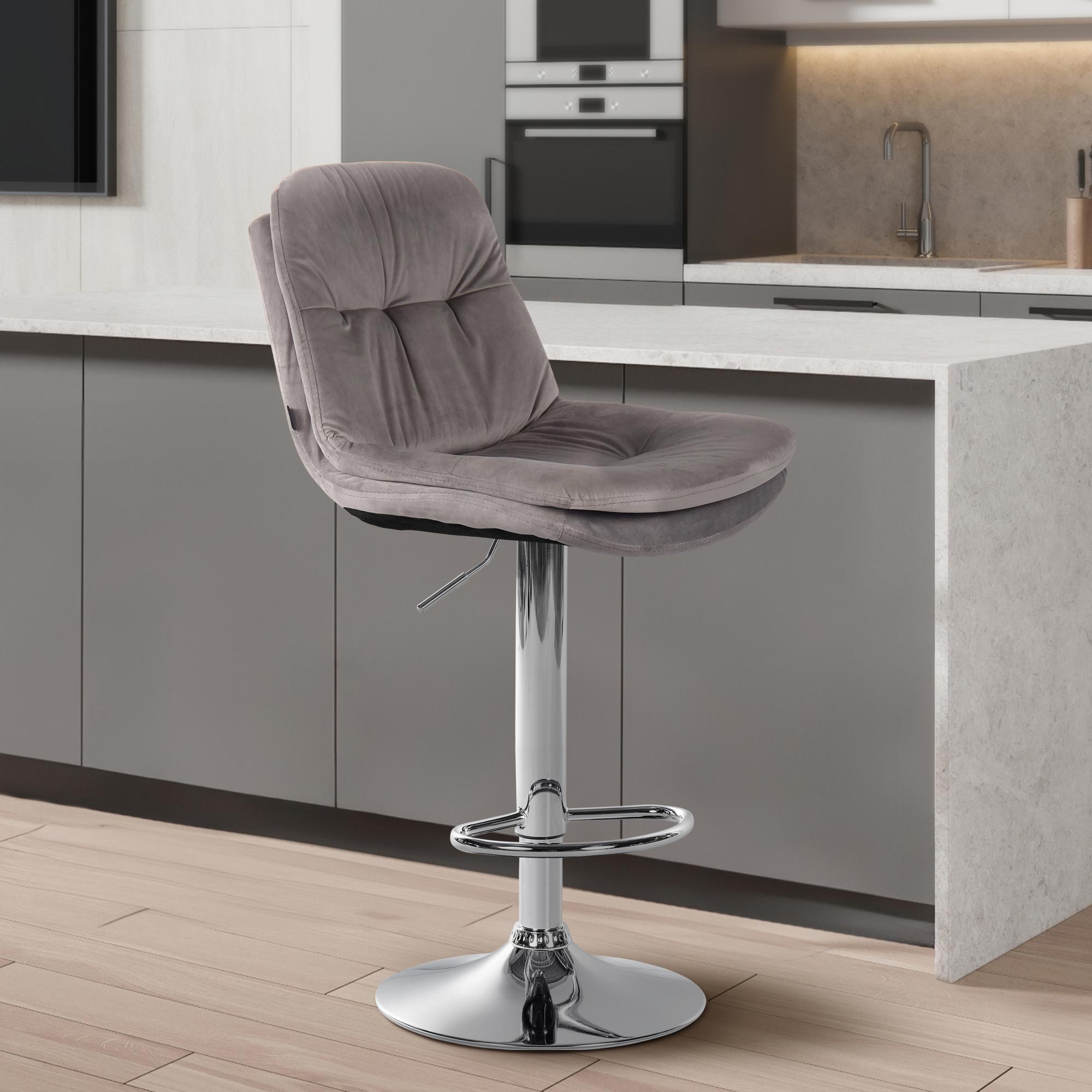 Tabouret de bar Laurel velours