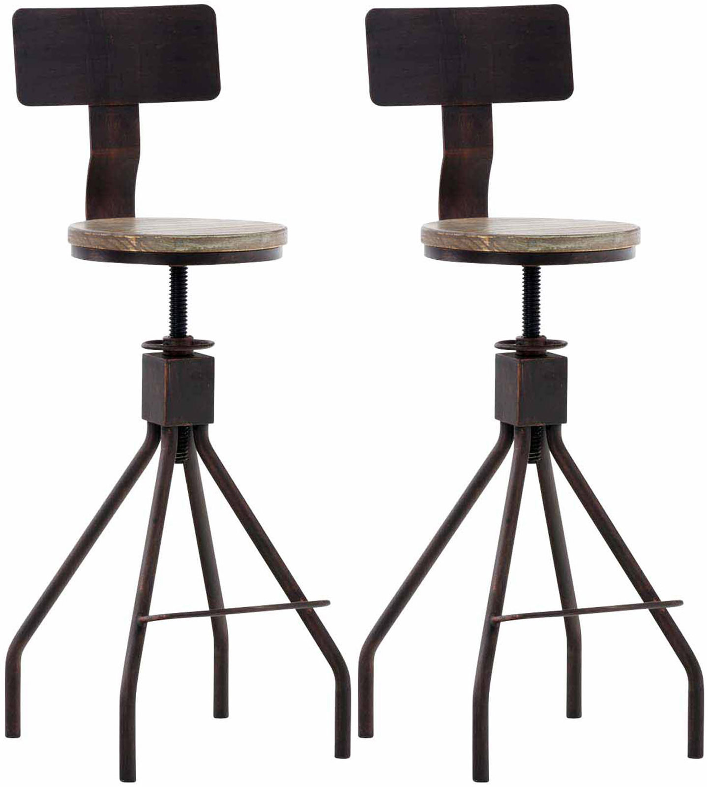 Lot de 2 tabourets de bar Elko en métal