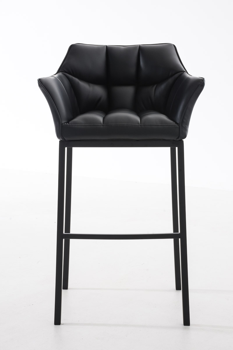 Tabouret de bar Damaso en similicuir avec piétement quatre pieds