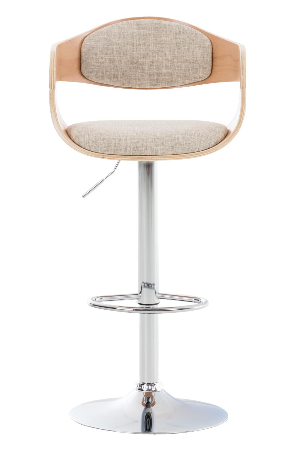 Lot de 2 tabourets de bar Kingston en tissu avec piètement en métal aspect chromé